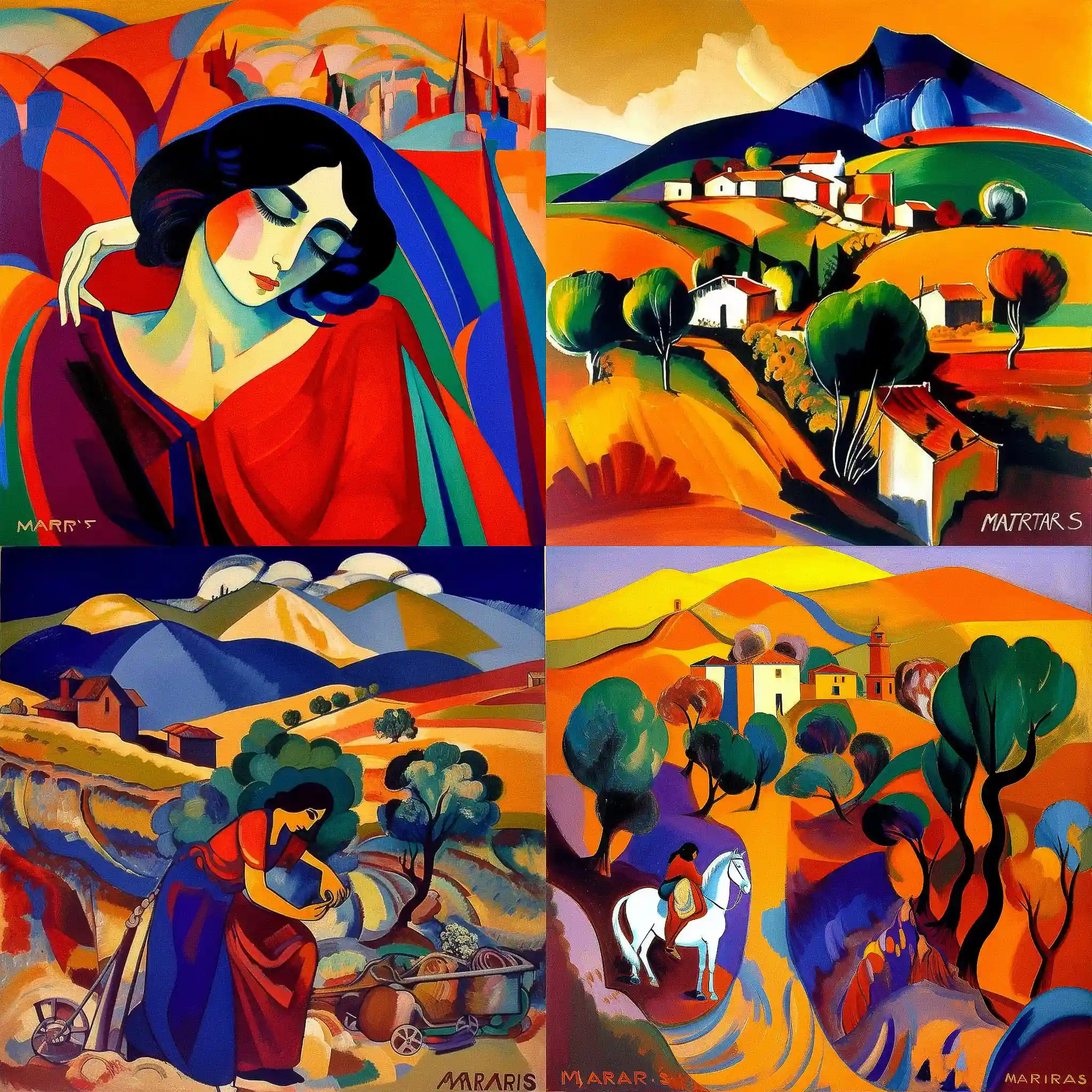 -马尔提罗斯·萨良 martiros saryan风格midjourney AI绘画作品