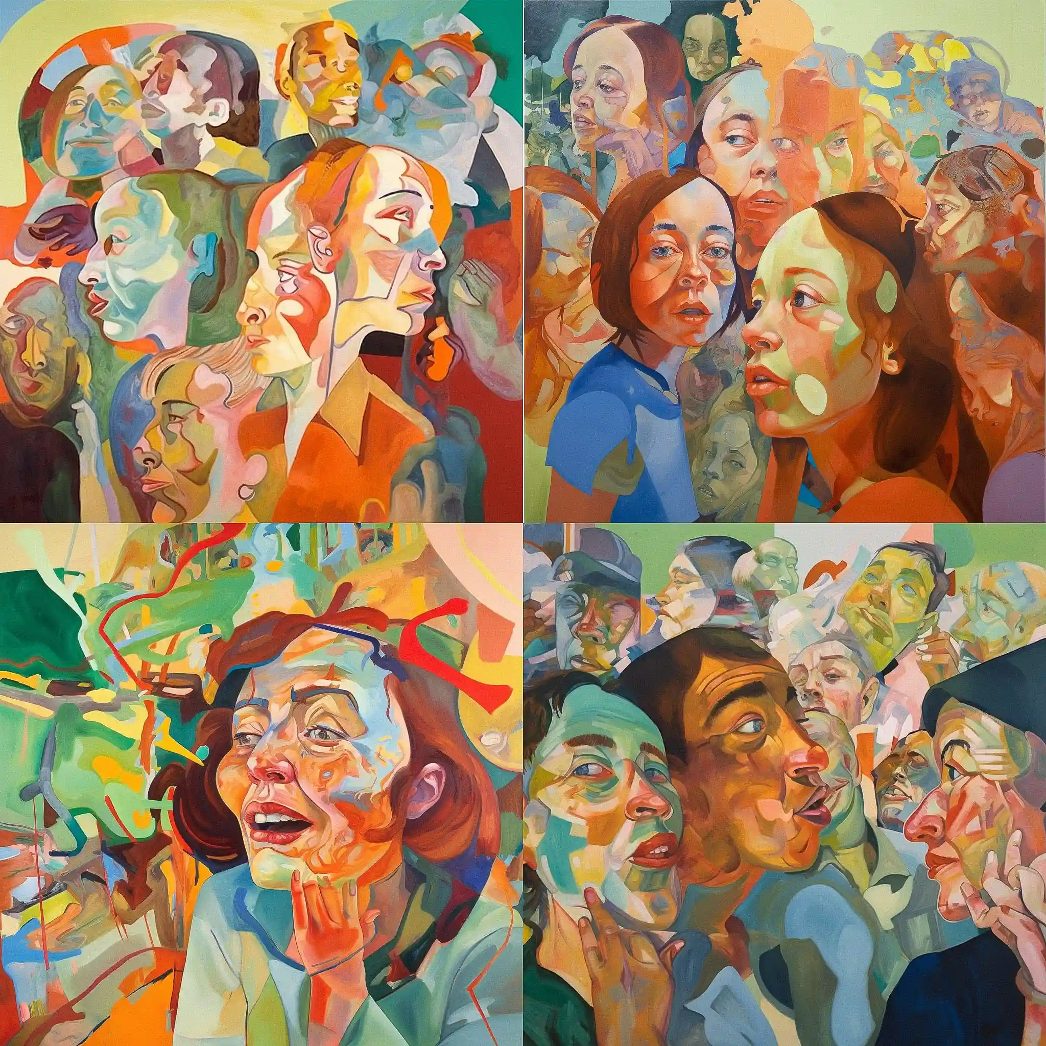 达娜·舒茨 dana schutz风格midjourney AI绘画作品 -达娜·舒茨 dana schutz风格midjourney AI绘画作品