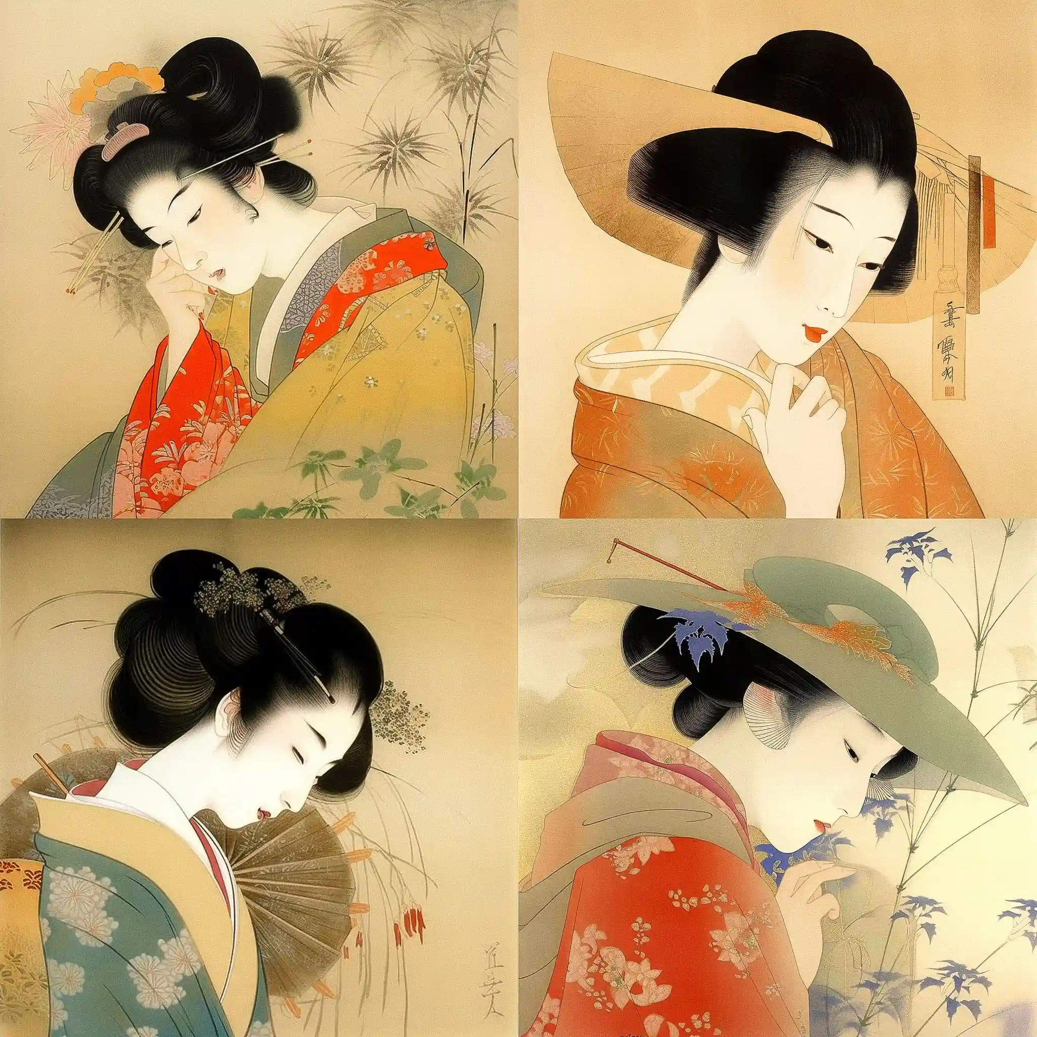 -上村雨香 uemura shoen风格midjourney AI绘画作品