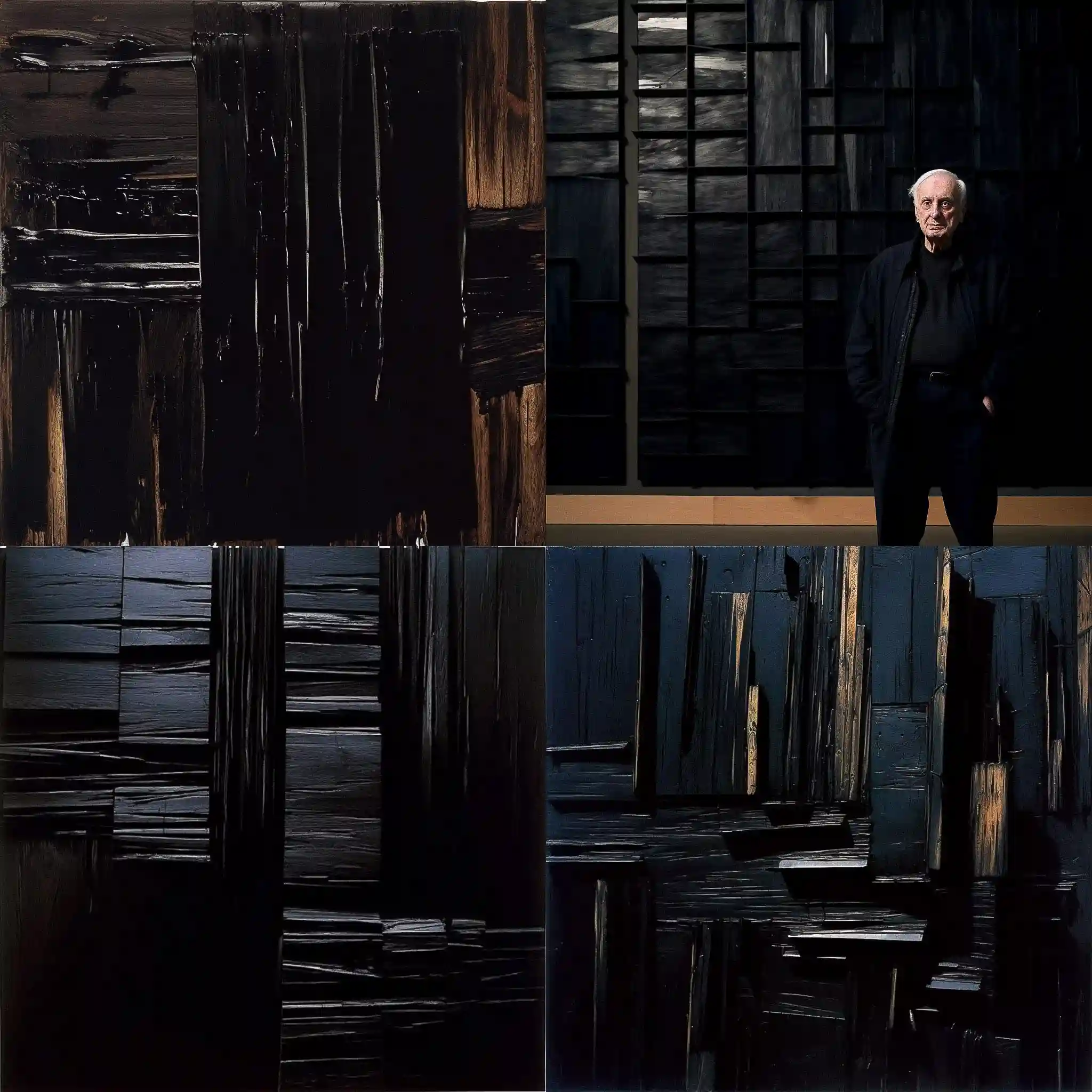 皮埃尔·苏拉日 pierre soulages风格midjourney AI绘画作品 -皮埃尔·苏拉日 pierre soulages风格midjourney AI绘画作品
