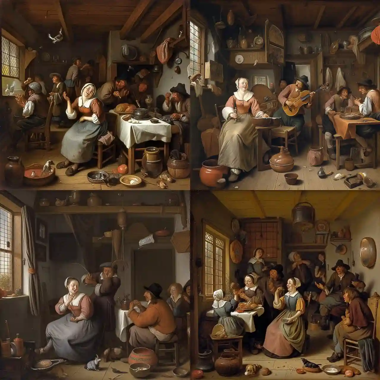扬·斯滕 jan steen风格midjourney AI绘画作品 -扬·斯滕 jan steen风格midjourney AI绘画作品