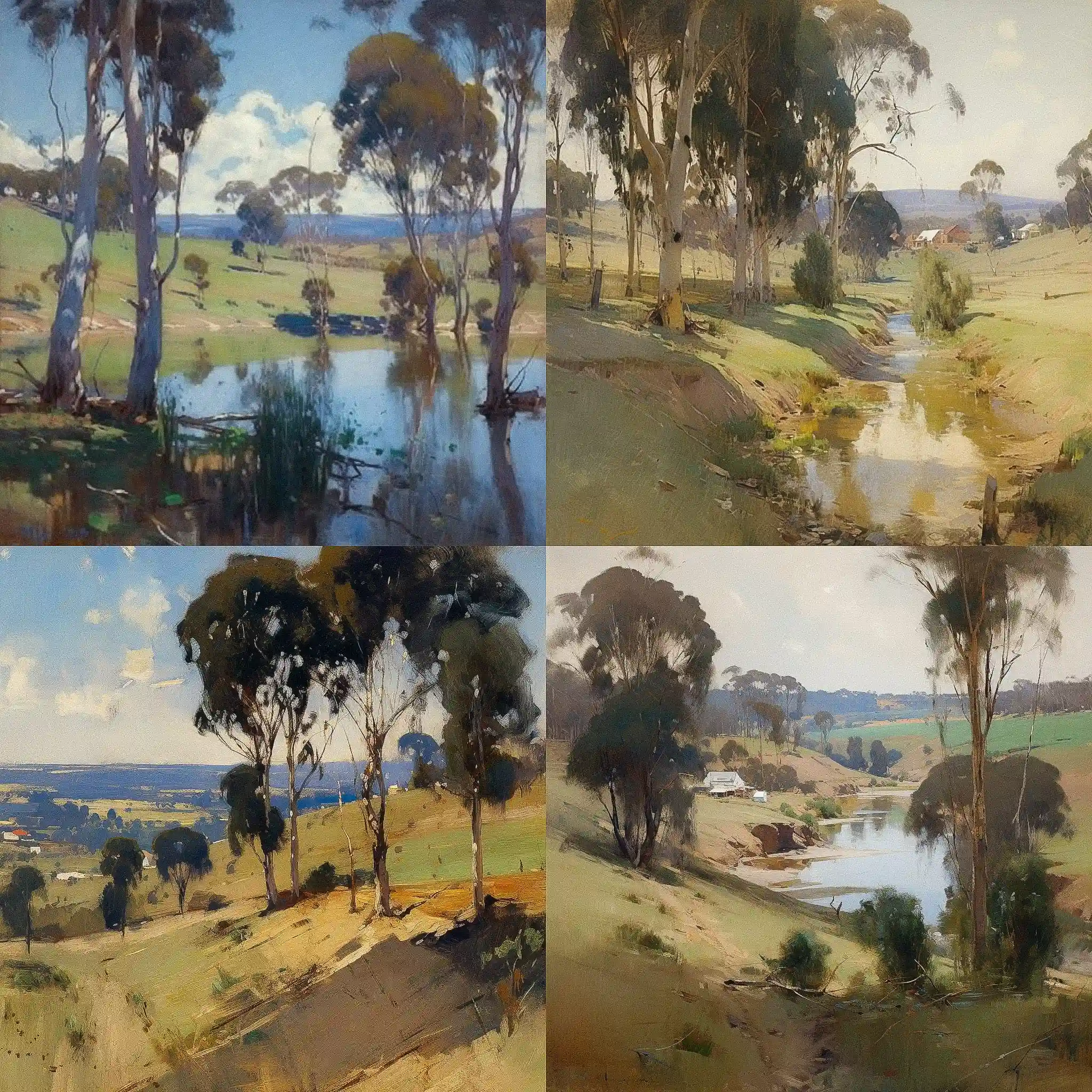 -亚瑟·斯特里顿 arthur streeton风格midjourney AI绘画作品