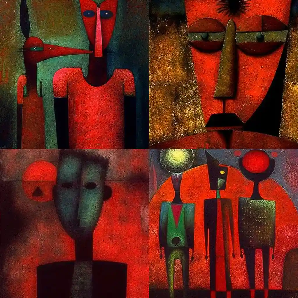 鲁菲诺·塔马约 rufino tamayo风格midjourney AI绘画作品 -鲁菲诺·塔马约 rufino tamayo风格midjourney AI绘画作品