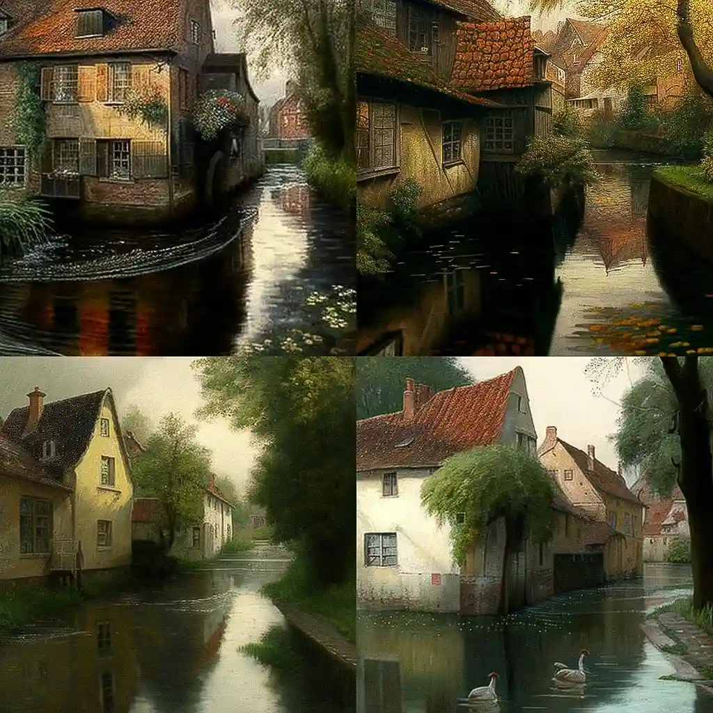弗里茨·陶洛 frits thaulow风格midjourney AI绘画作品 -弗里茨·陶洛 frits thaulow风格midjourney AI绘画作品