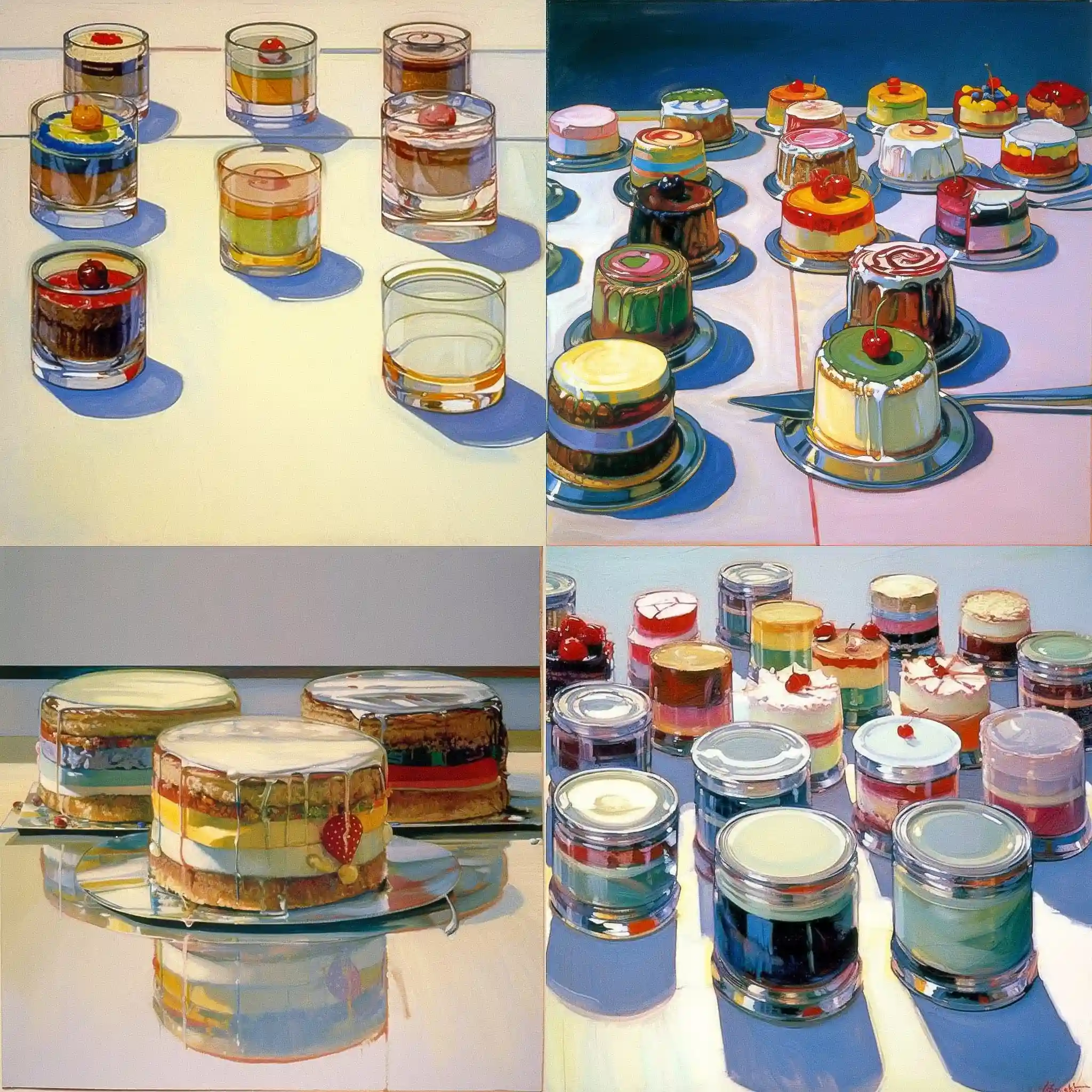 -韦恩·蒂博 wayne thiebaud风格midjourney AI绘画作品