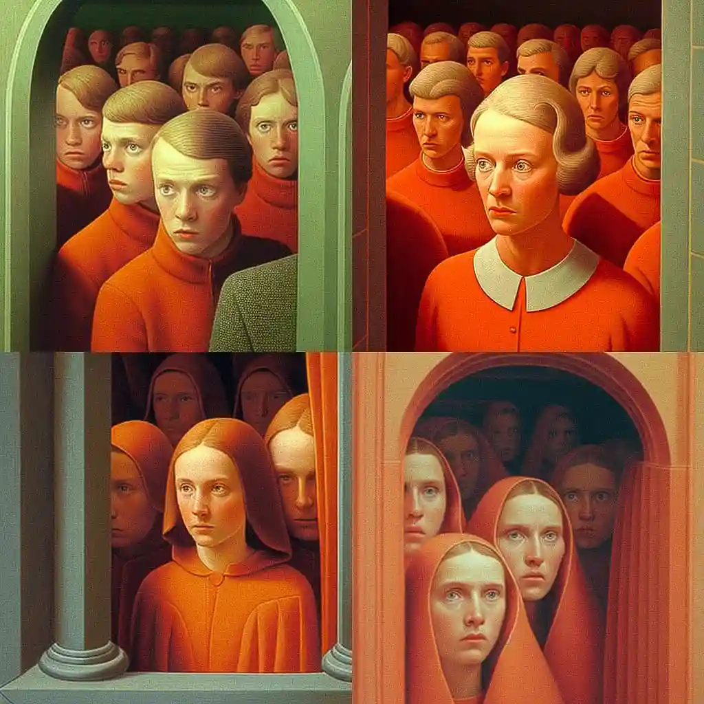 -乔治·图克尔 george tooker风格midjourney AI绘画作品