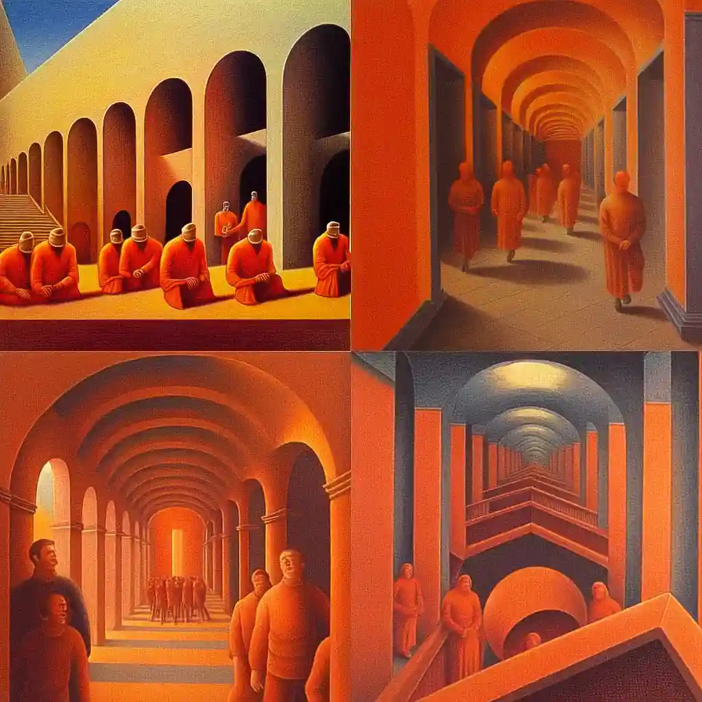 -乔治·图克尔 george tooker风格midjourney AI绘画作品