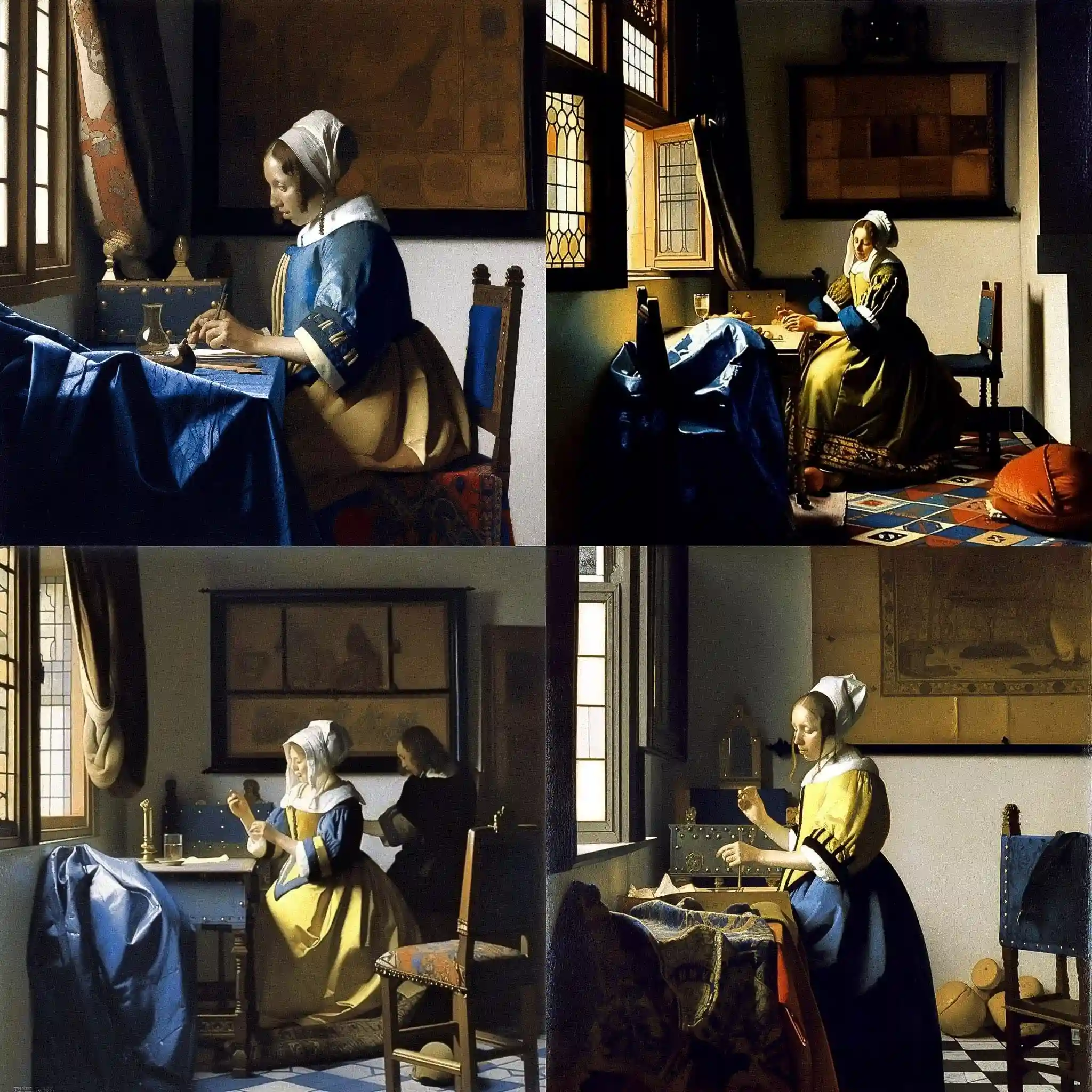 -约翰内斯·弗美尔 johannes vermeer风格midjourney AI绘画作品