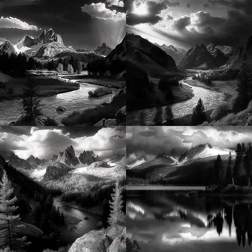 安塞尔·亚当斯 ansel adams风格midjourney AI绘画作品 -安塞尔·亚当斯 ansel adams风格midjourney AI绘画作品