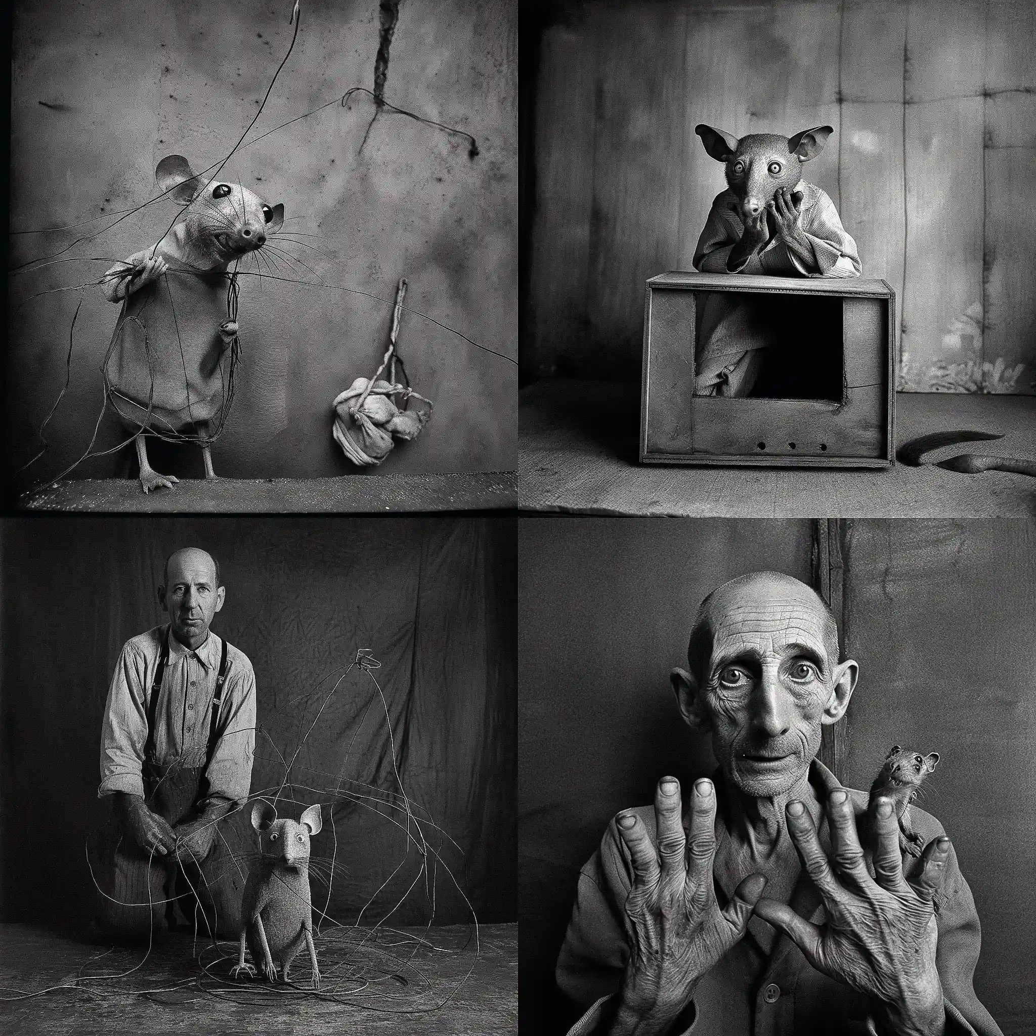 罗杰·巴伦 roger ballen风格midjourney AI绘画作品 -罗杰·巴伦 roger ballen风格midjourney AI绘画作品