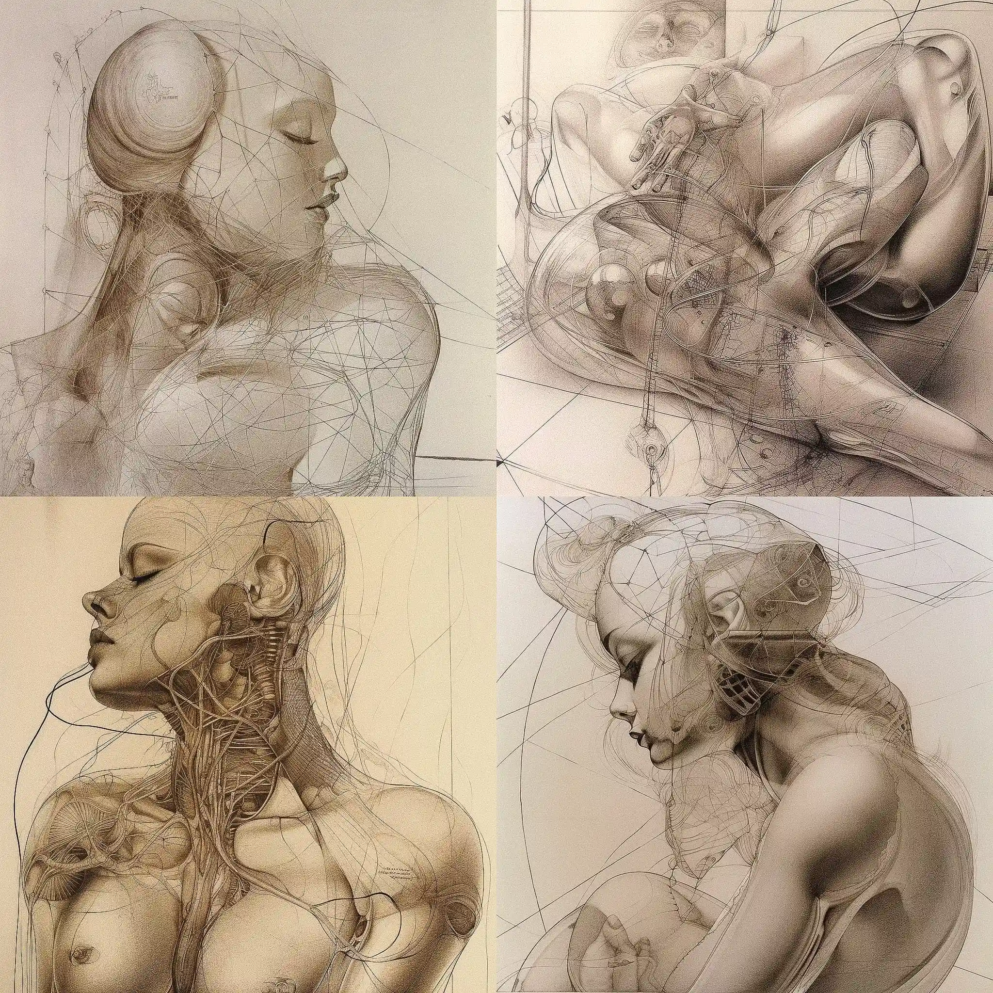 -汉斯·贝尔默 hans bellmer风格midjourney AI绘画作品