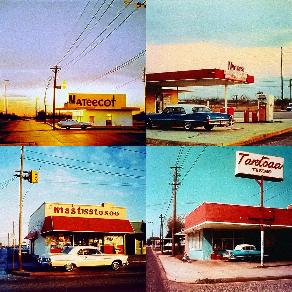 威廉·埃格尔斯顿 william eggleston风格midjourney AI绘画作品 -威廉·埃格尔斯顿 william eggleston风格midjourney AI绘画作品