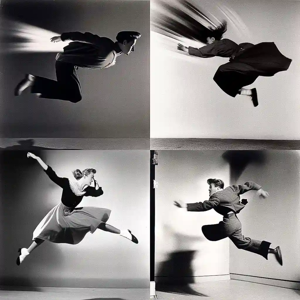 -菲利普·哈尔斯曼 philippe halsman风格midjourney AI绘画作品