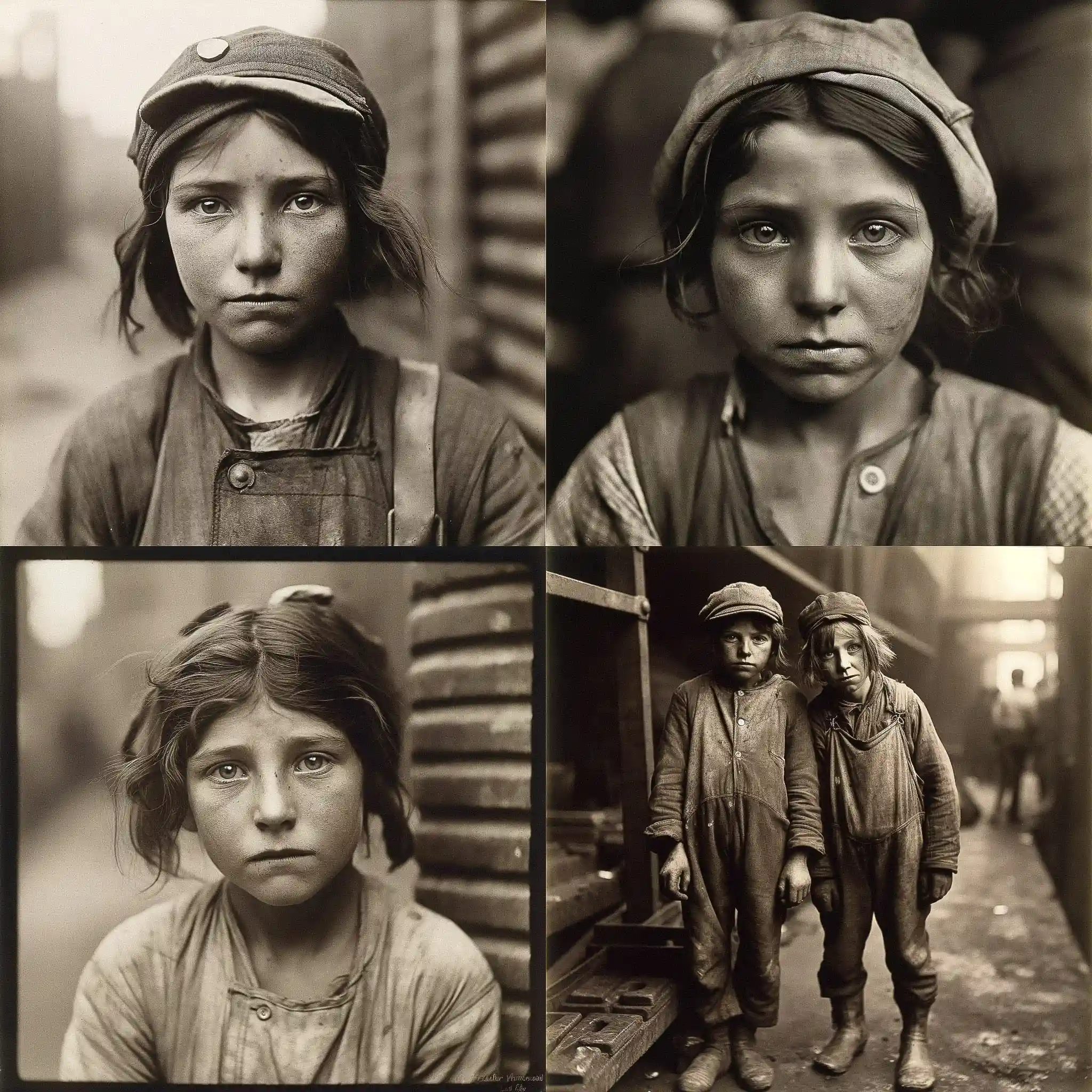 -别拉·莱文斯 lewis hine风格midjourney AI绘画作品