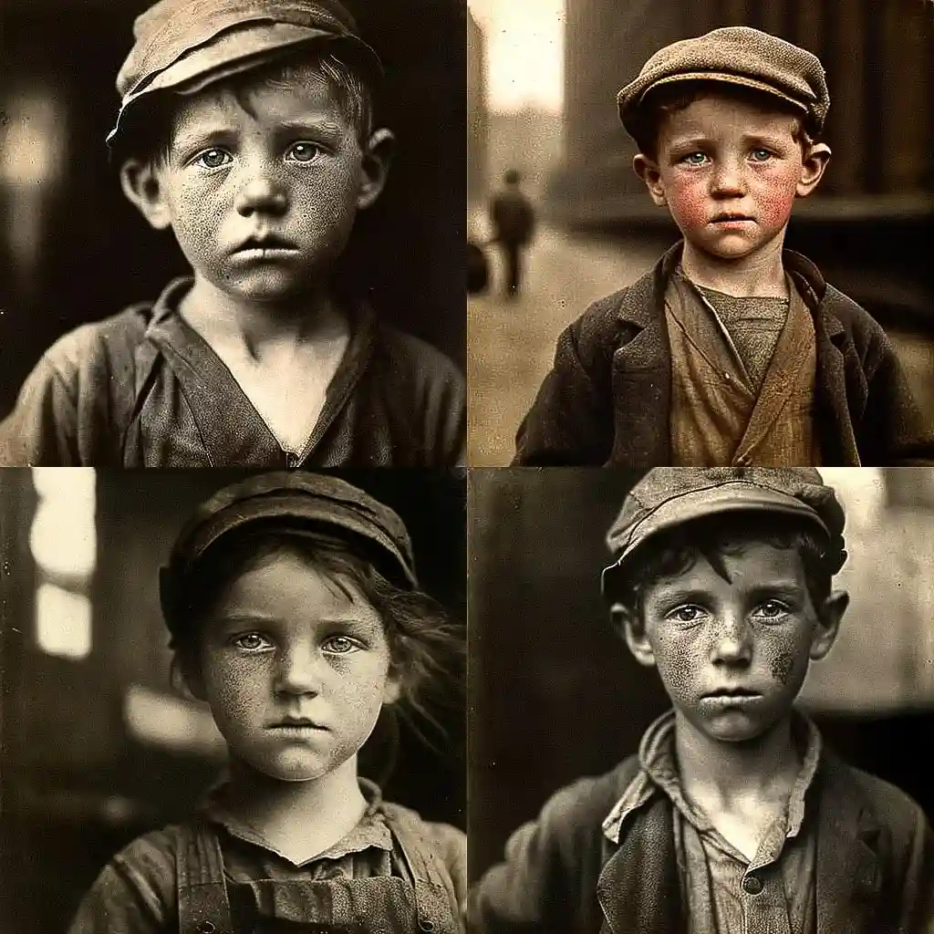 别拉·莱文斯 lewis hine风格midjourney AI绘画作品 -别拉·莱文斯 lewis hine风格midjourney AI绘画作品