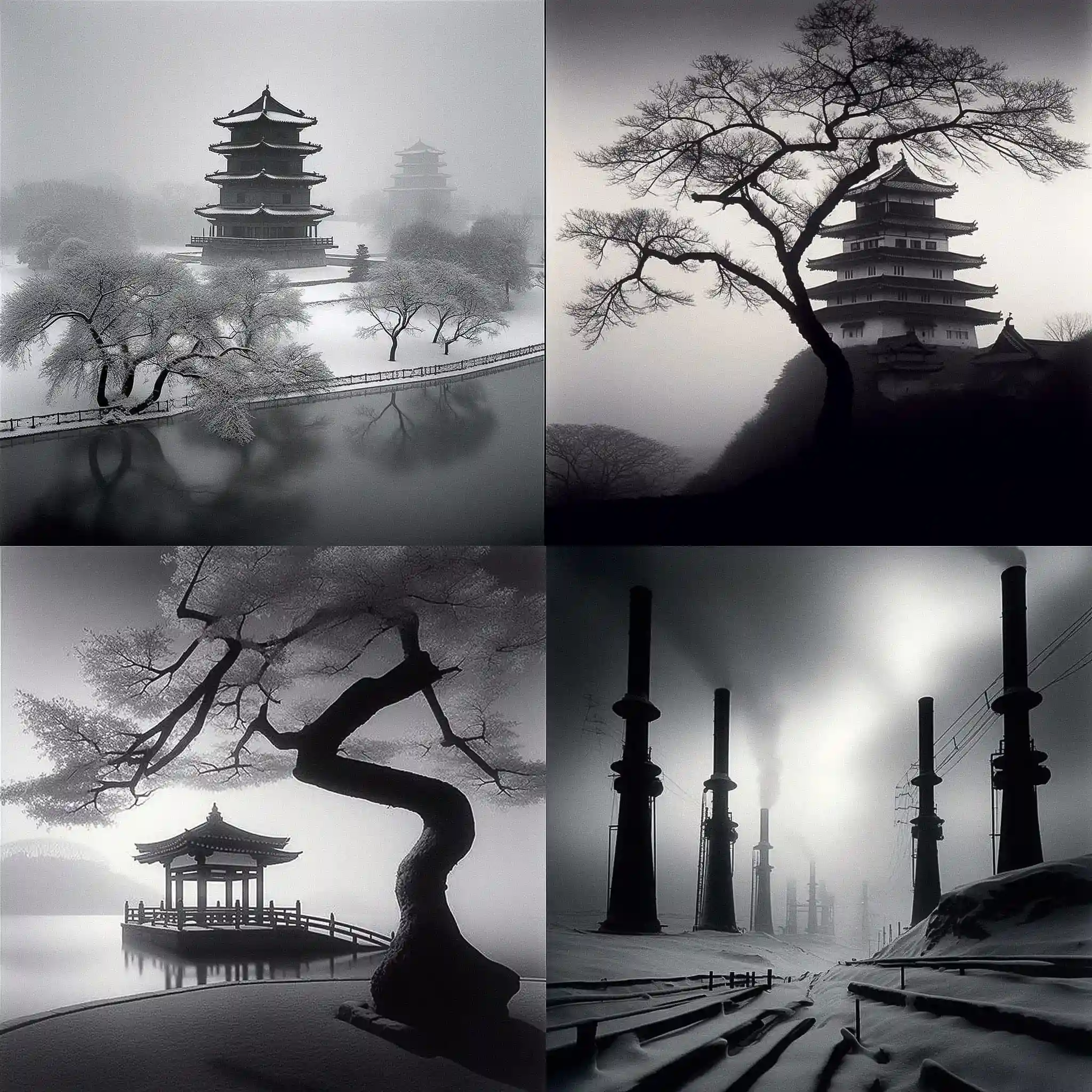 -迈克尔·肯纳 michael kenna风格midjourney AI绘画作品