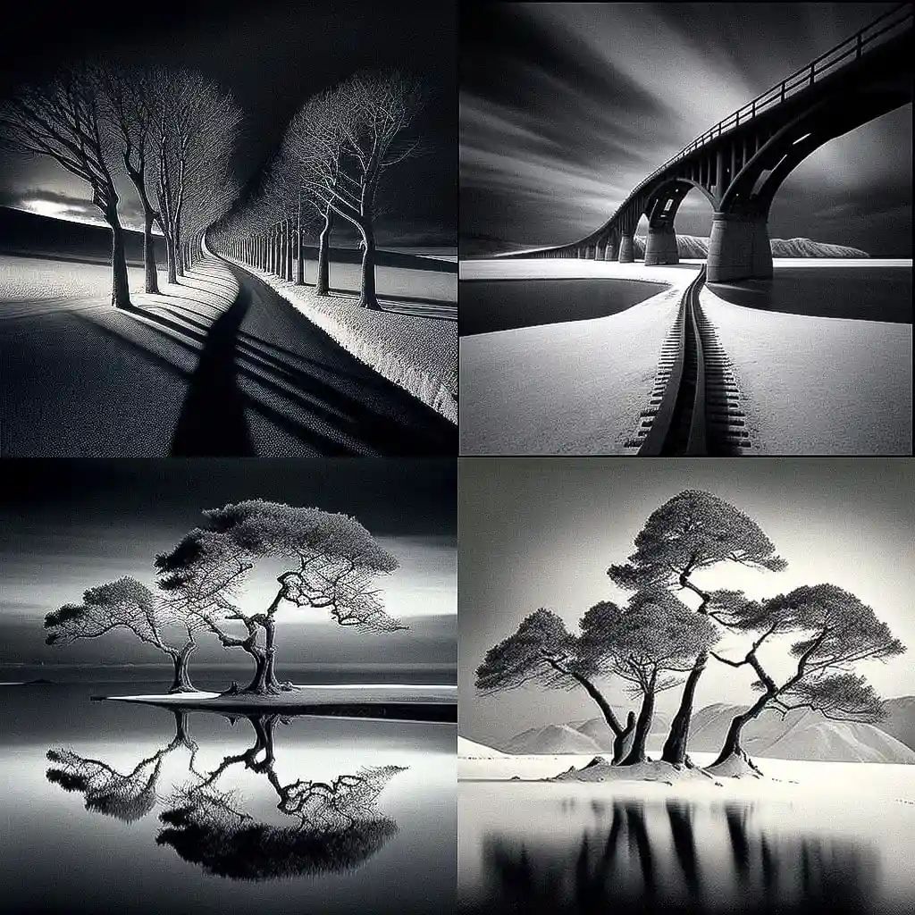 -迈克尔·肯纳 michael kenna风格midjourney AI绘画作品