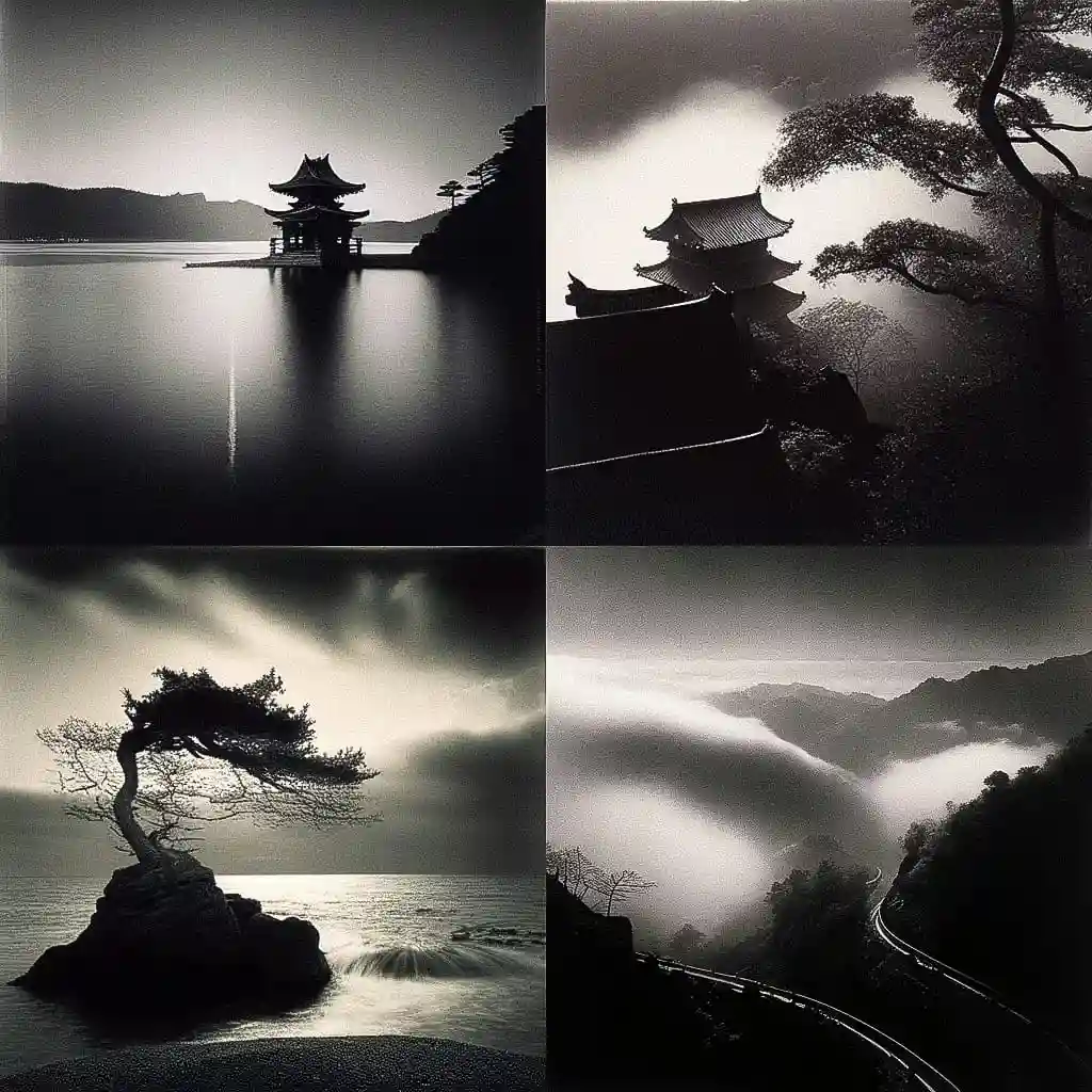 -迈克尔·肯纳 michael kenna风格midjourney AI绘画作品