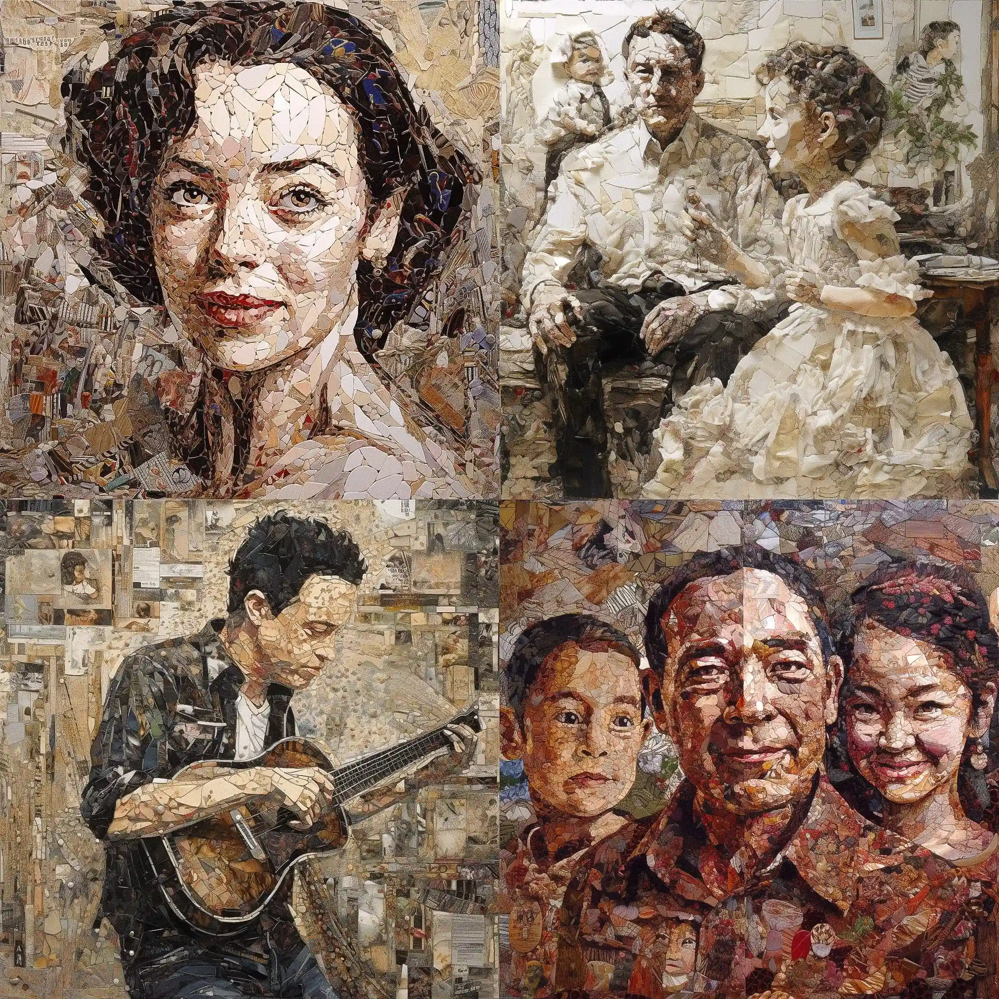 维克·穆尼兹 vik muniz风格midjourney AI绘画作品 -维克·穆尼兹 vik muniz风格midjourney AI绘画作品