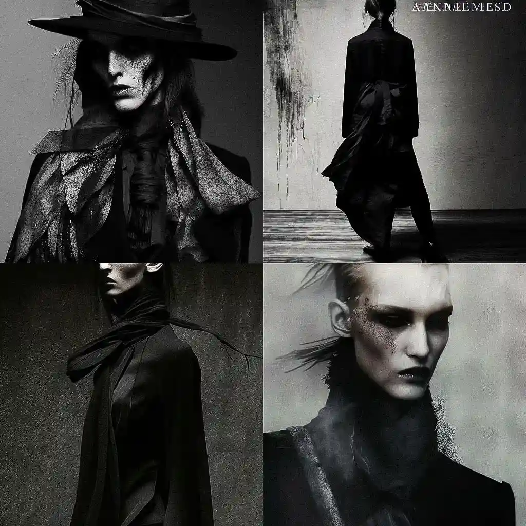 -安·德梅鲁米斯特 ann demeulemeester风格midjourney AI绘画作品