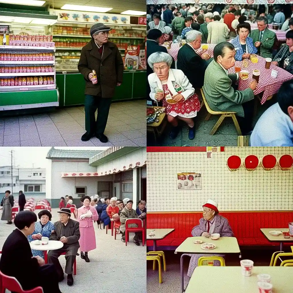 马丁·帕尔 martin parr风格midjourney AI绘画作品 -马丁·帕尔 martin parr风格midjourney AI绘画作品
