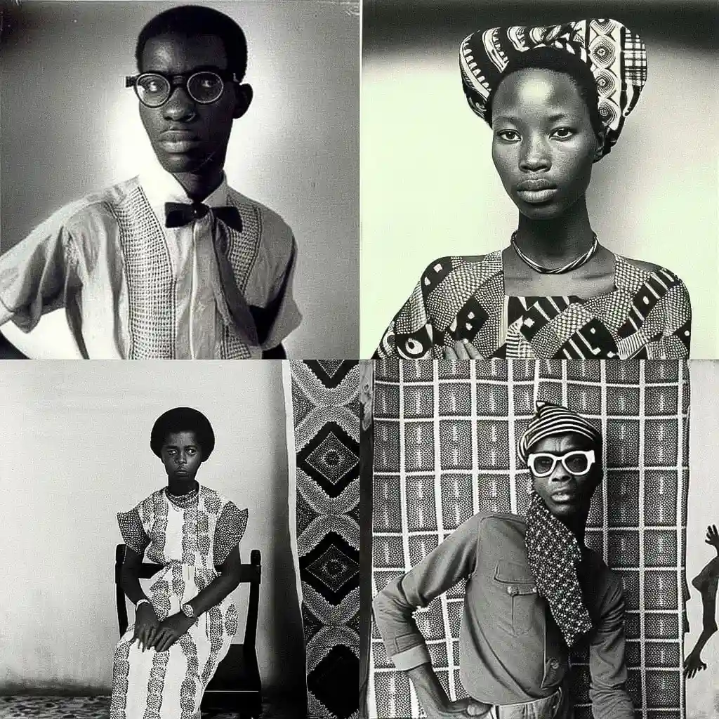 -马利克·希迪贝 malick sidibe风格midjourney AI绘画作品