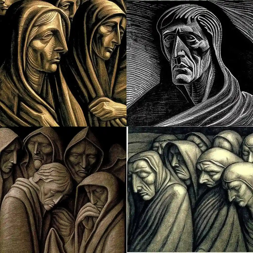 -恩斯特·巴尔拉赫 ernst barlach风格midjourney AI绘画作品