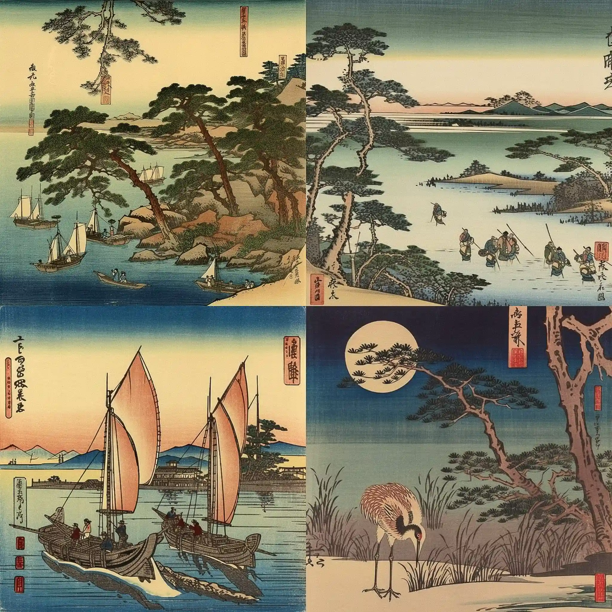 -歌川广重 utagawa hiroshige风格midjourney AI绘画作品