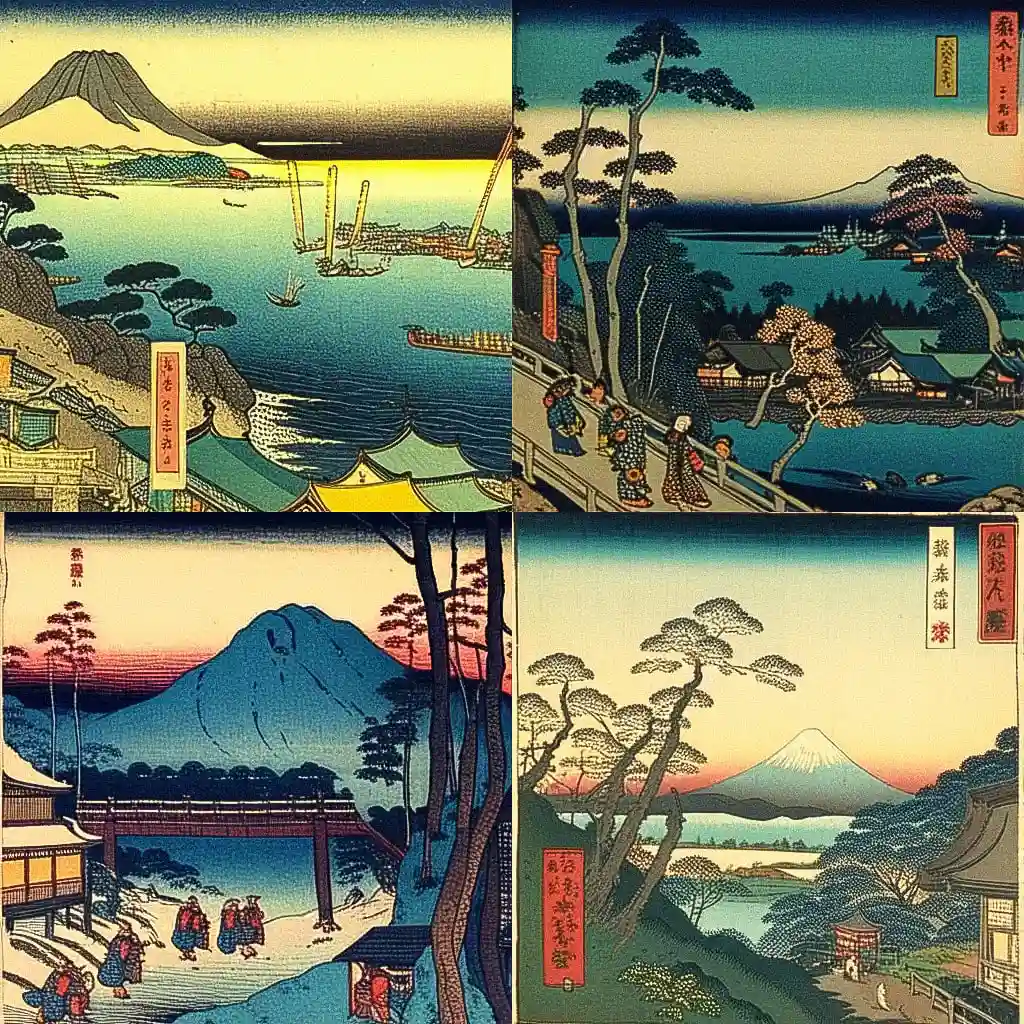 -歌川广重 utagawa hiroshige风格midjourney AI绘画作品