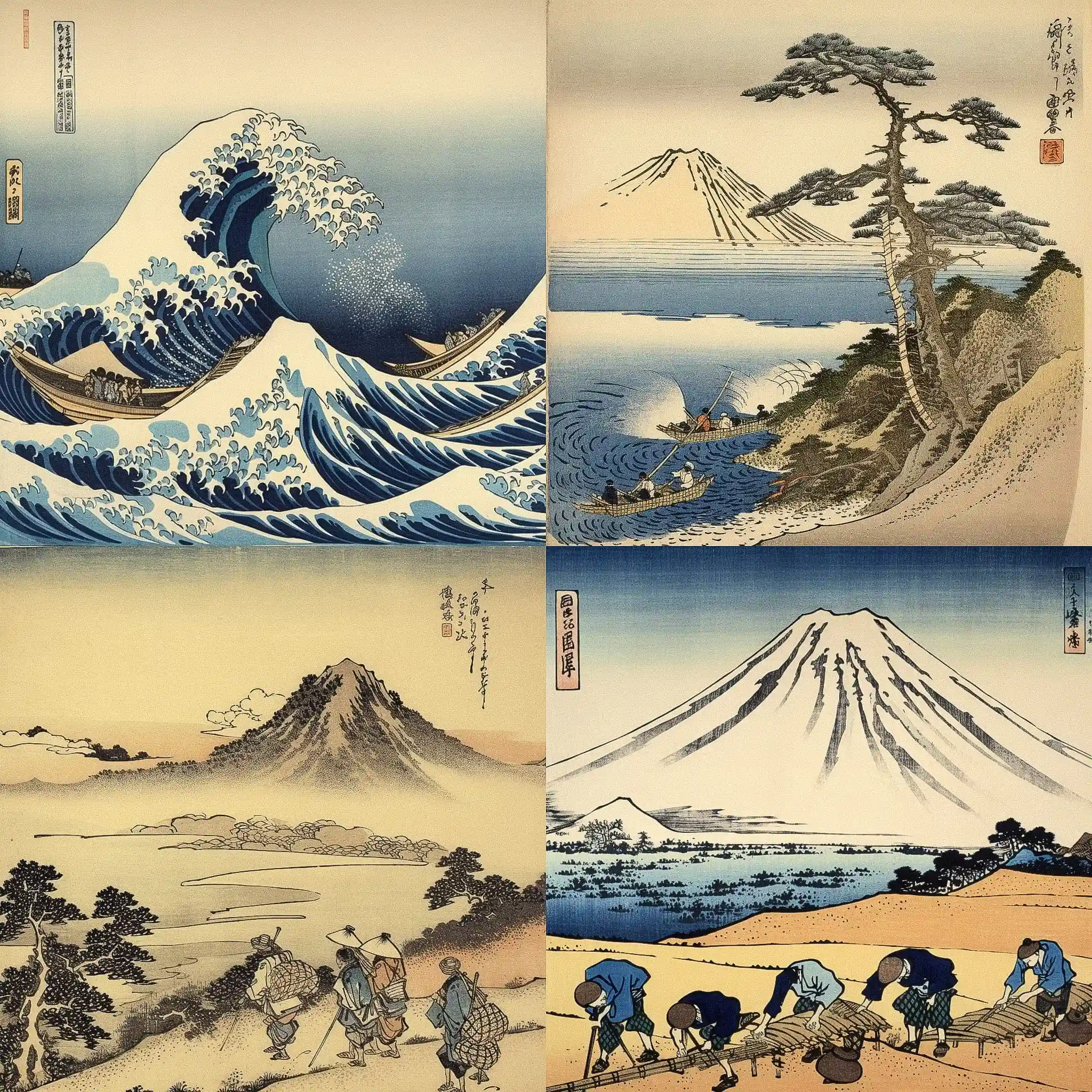 -葛饰北斋 katsushika hokusai风格midjourney AI绘画作品