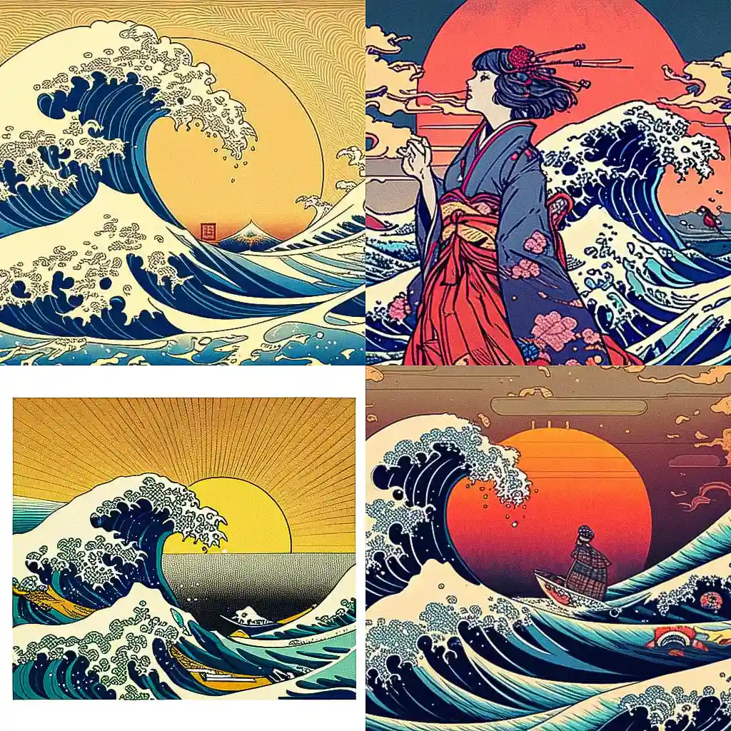 -葛饰北斋 katsushika hokusai风格midjourney AI绘画作品