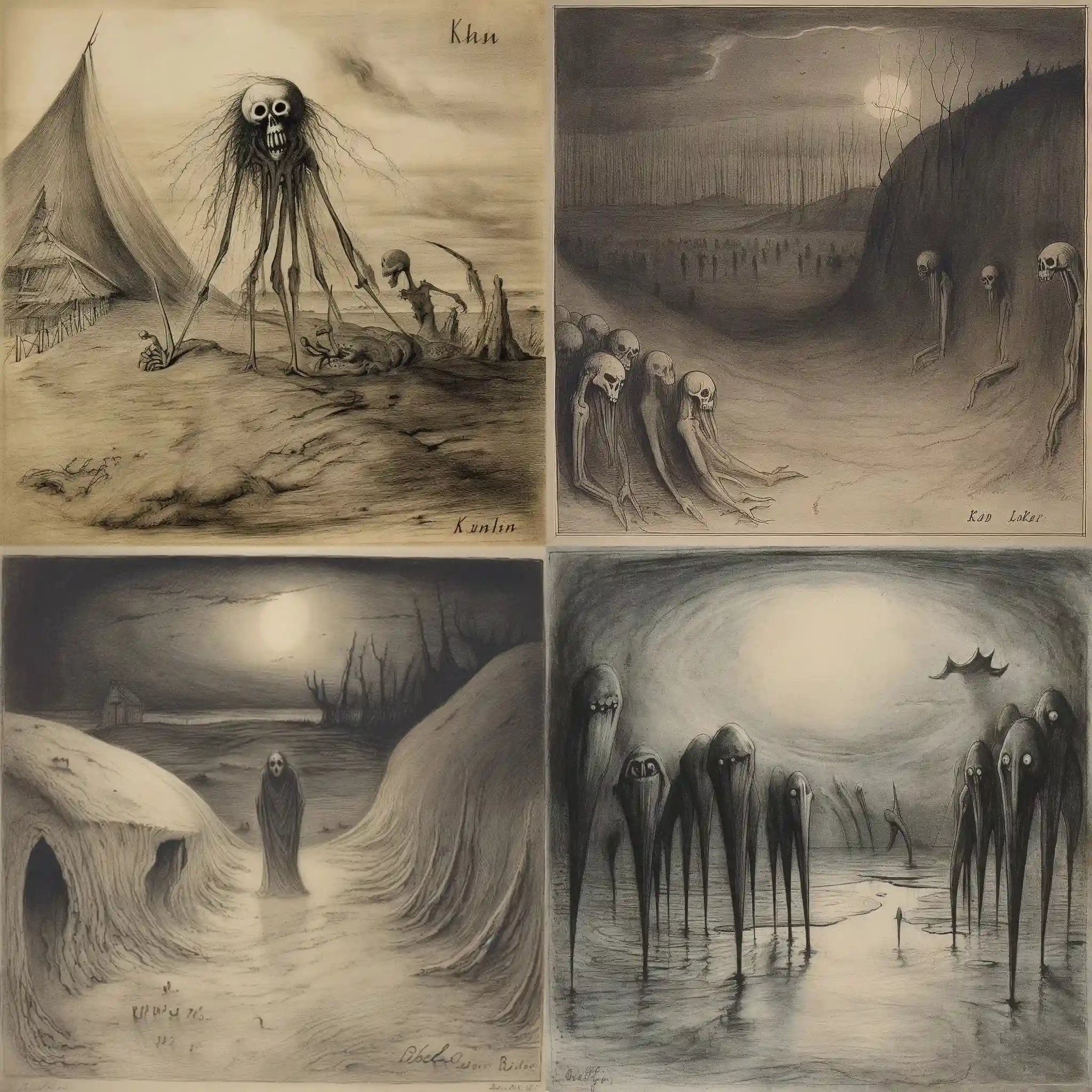 -阿尔弗雷德·库宾 alfred kubin风格midjourney AI绘画作品