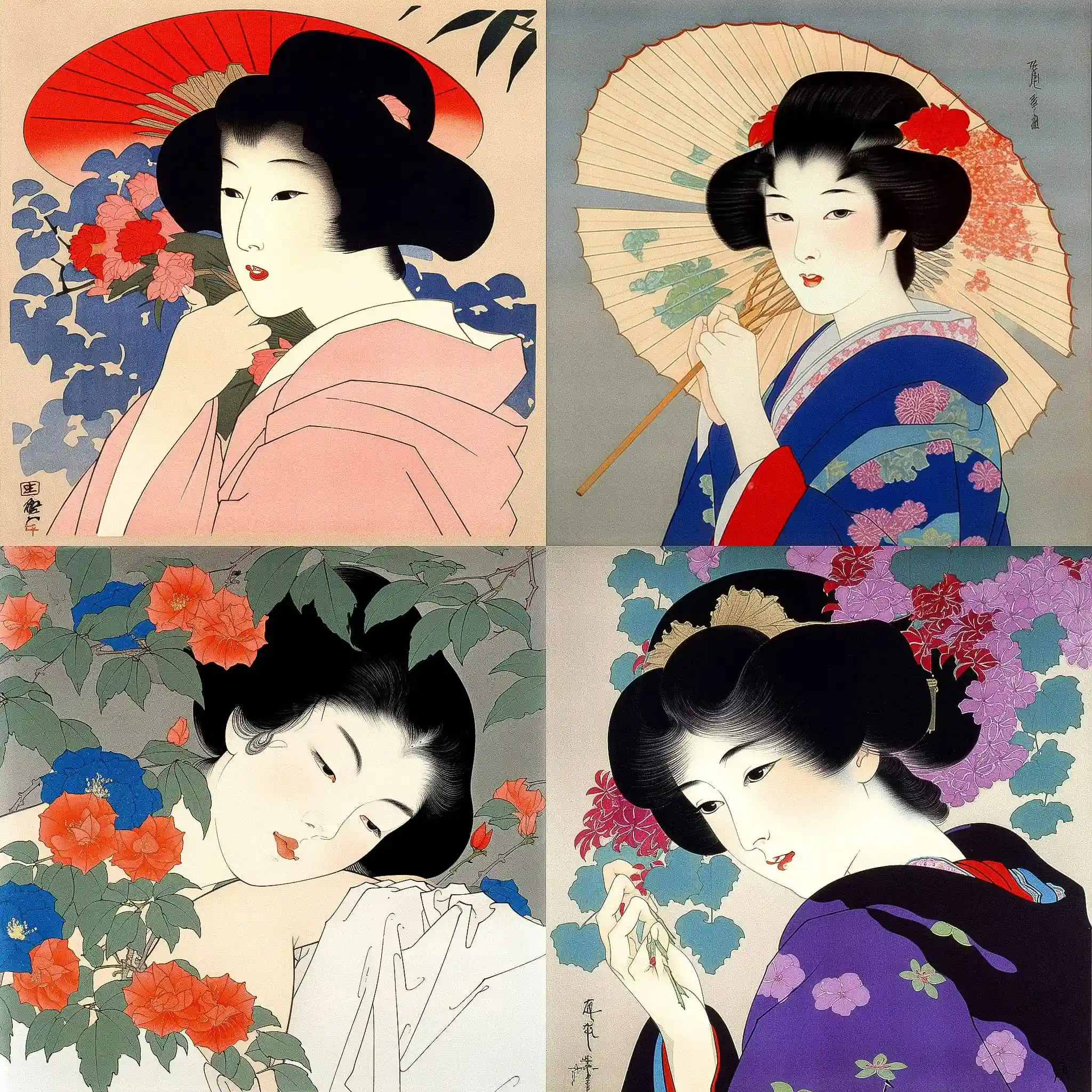 伊藤真水 ito shinsui风格midjourney AI绘画作品 -伊藤真水 ito shinsui风格midjourney AI绘画作品