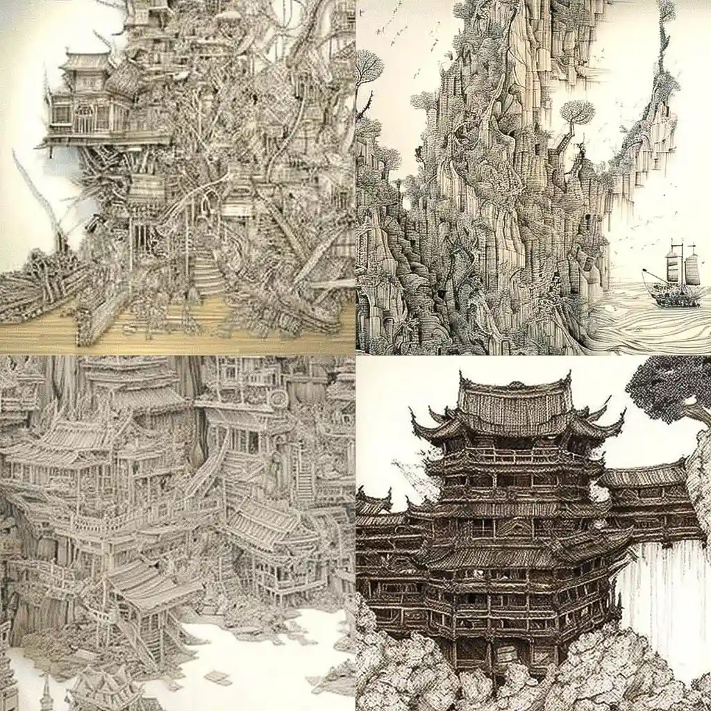 徐冰 xu bing风格midjourney AI绘画作品 -徐冰 xu bing风格midjourney AI绘画作品
