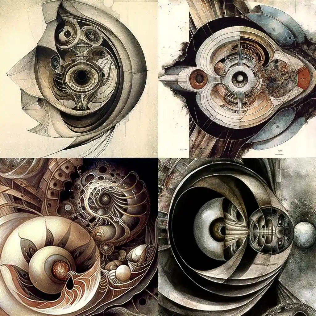 -李·邦图库 lee bontecou风格midjourney AI绘画作品