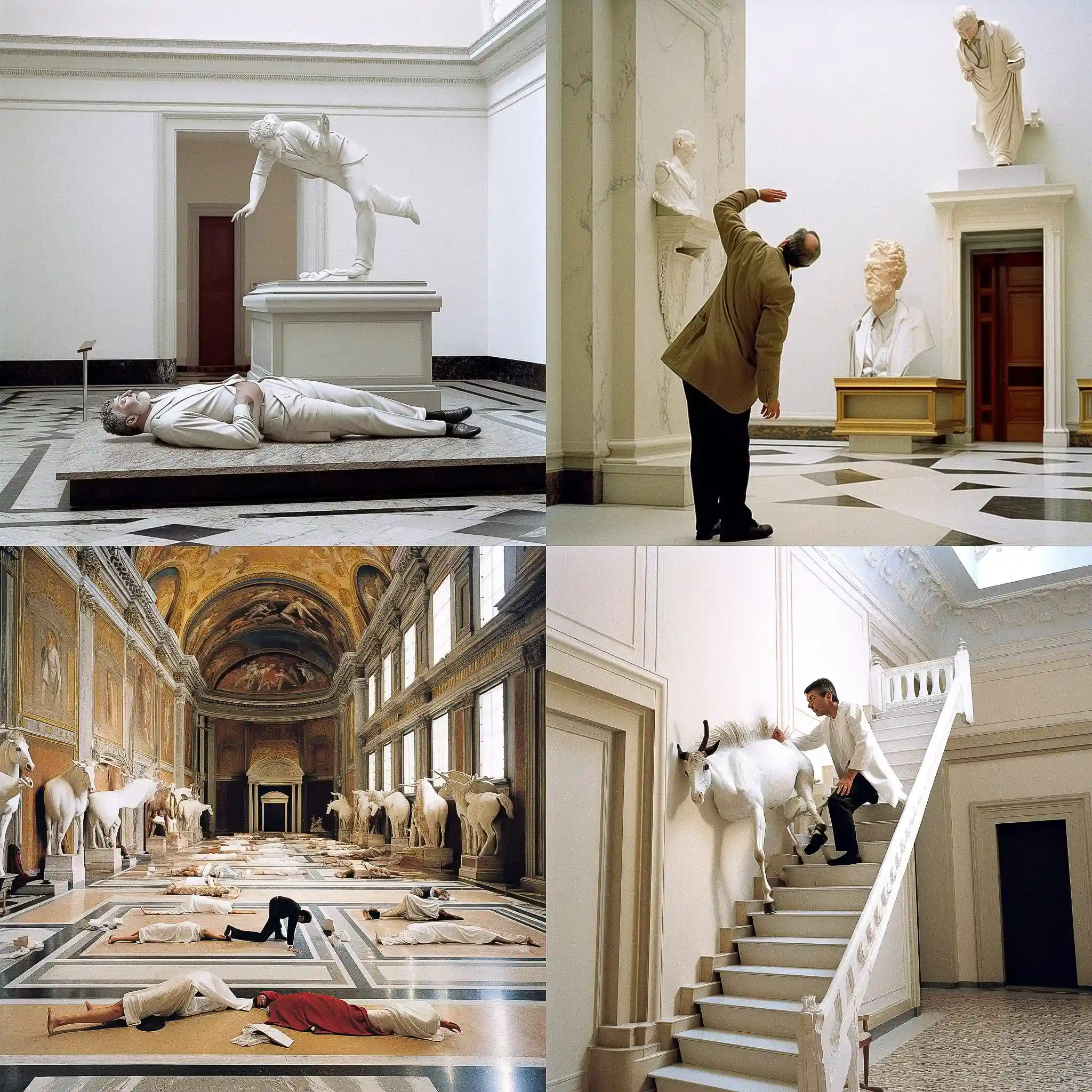毛里齐奥·卡特兰 maurizio cattelan风格midjourney AI绘画作品 -毛里齐奥·卡特兰 maurizio cattelan风格midjourney AI绘画作品