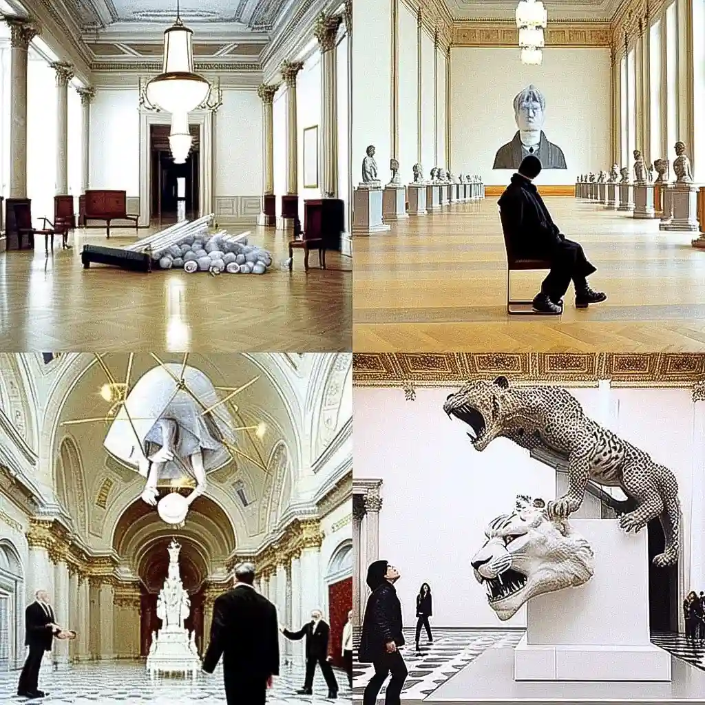毛里齐奥·卡特兰 maurizio cattelan风格midjourney AI绘画作品 -毛里齐奥·卡特兰 maurizio cattelan风格midjourney AI绘画作品