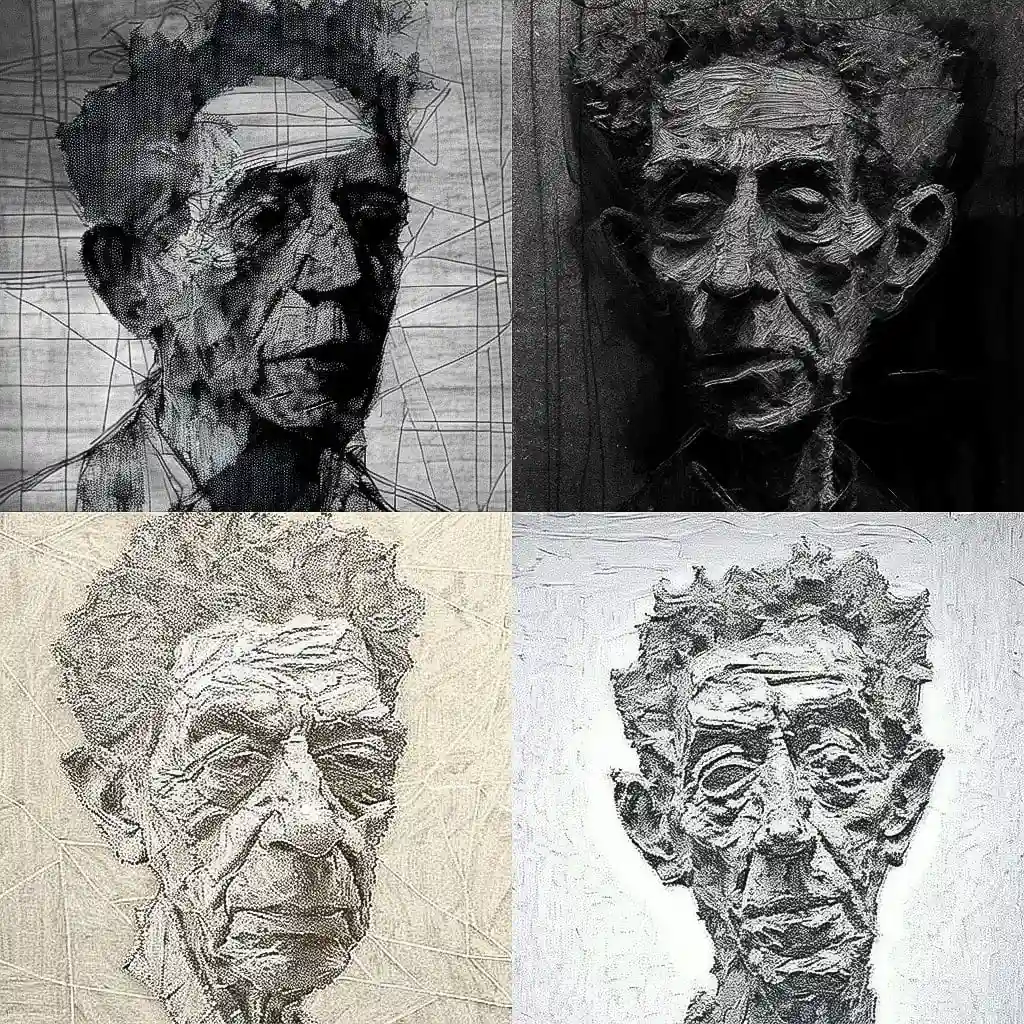 阿尔贝托·贾科梅蒂 alberto giacometti风格midjourney AI绘画作品 -阿尔贝托·贾科梅蒂 alberto giacometti风格midjourney AI绘画作品