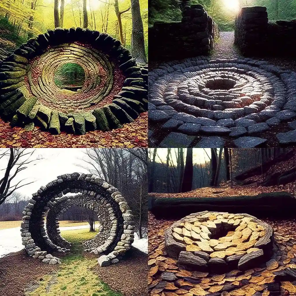 -安迪·戈兹沃西 andy goldsworthy风格midjourney AI绘画作品