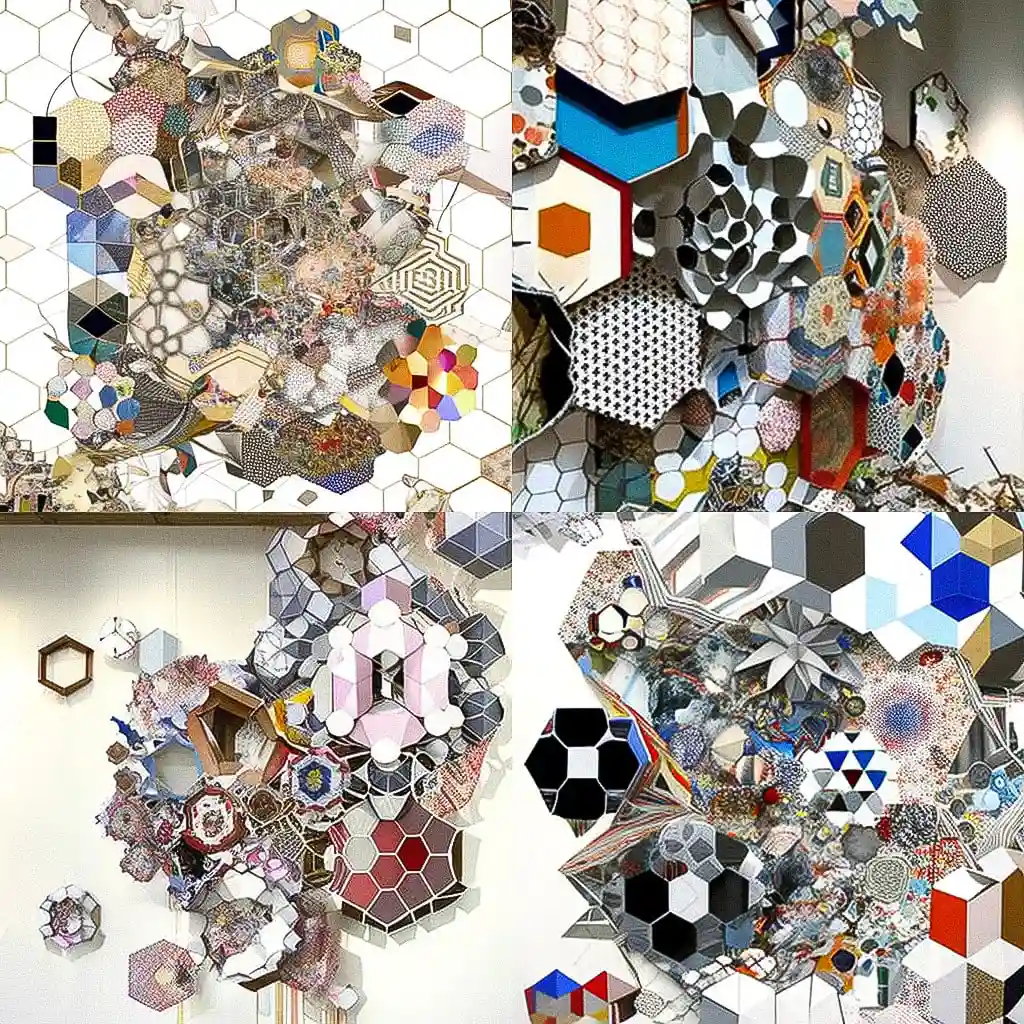 雅各布·哈希莫托 jacob hashimoto风格midjourney AI绘画作品 -雅各布·哈希莫托 jacob hashimoto风格midjourney AI绘画作品