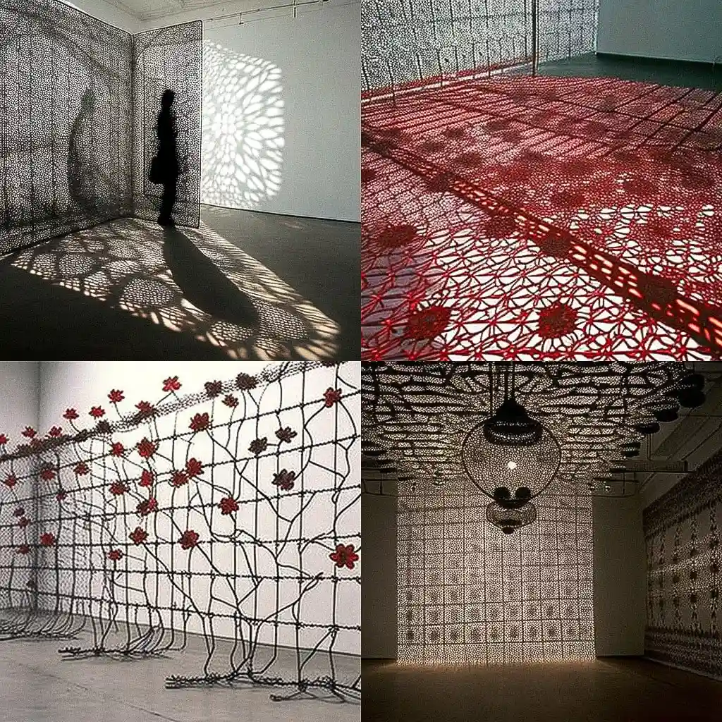 莫娜·哈图姆 mona hatoum风格midjourney AI绘画作品 -莫娜·哈图姆 mona hatoum风格midjourney AI绘画作品