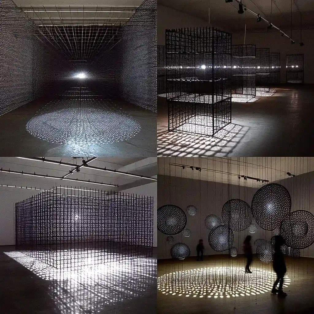 莫娜·哈图姆 mona hatoum风格midjourney AI绘画作品 -莫娜·哈图姆 mona hatoum风格midjourney AI绘画作品