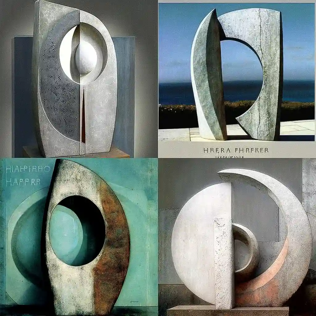 -芭芭拉·赫普沃斯 barbara hepworth风格midjourney AI绘画作品