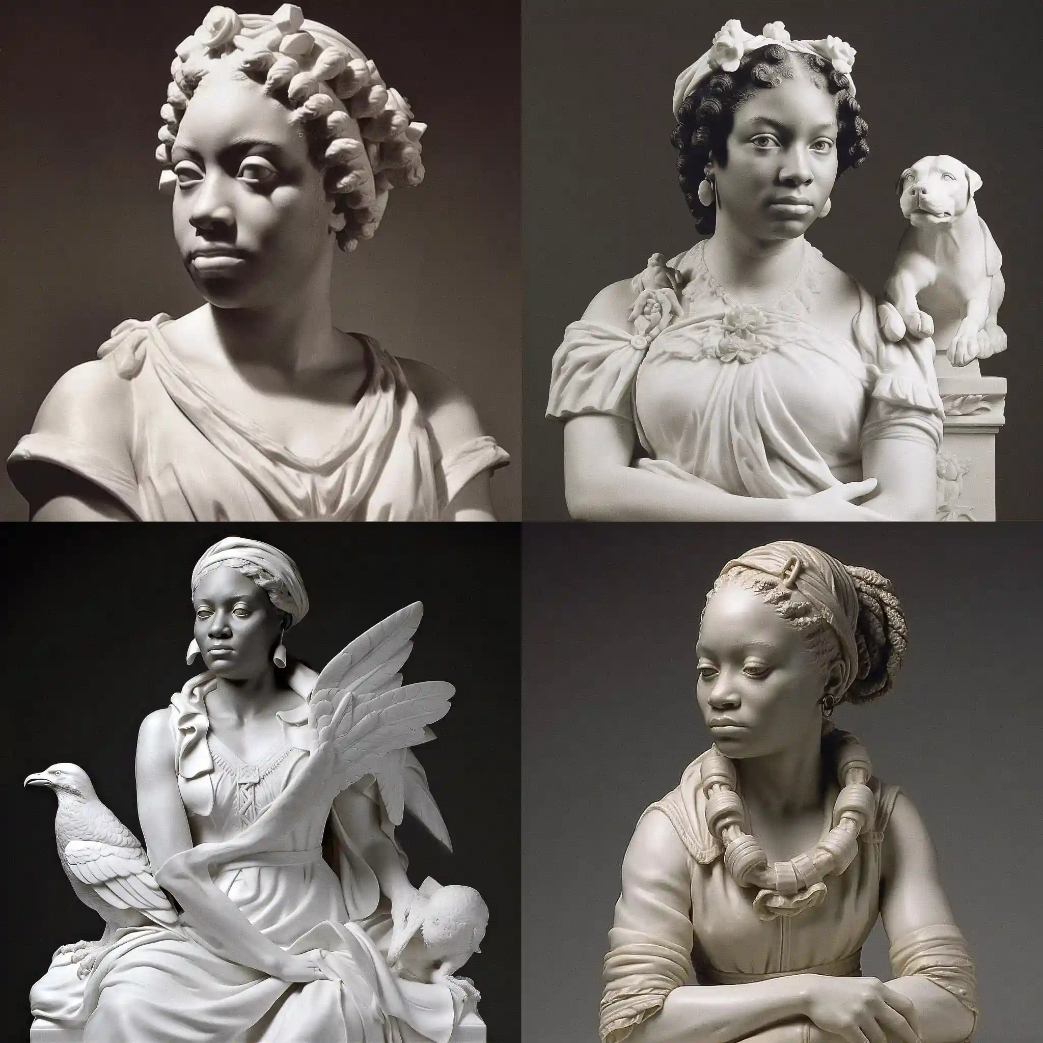 -埃德莫尼亚·刘易斯 edmonia lewis风格midjourney AI绘画作品