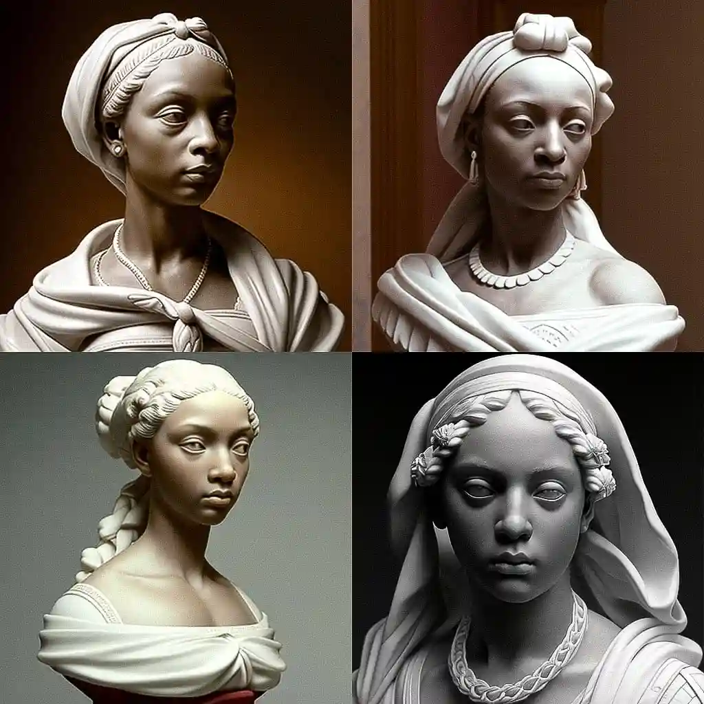 -埃德莫尼亚·刘易斯 edmonia lewis风格midjourney AI绘画作品