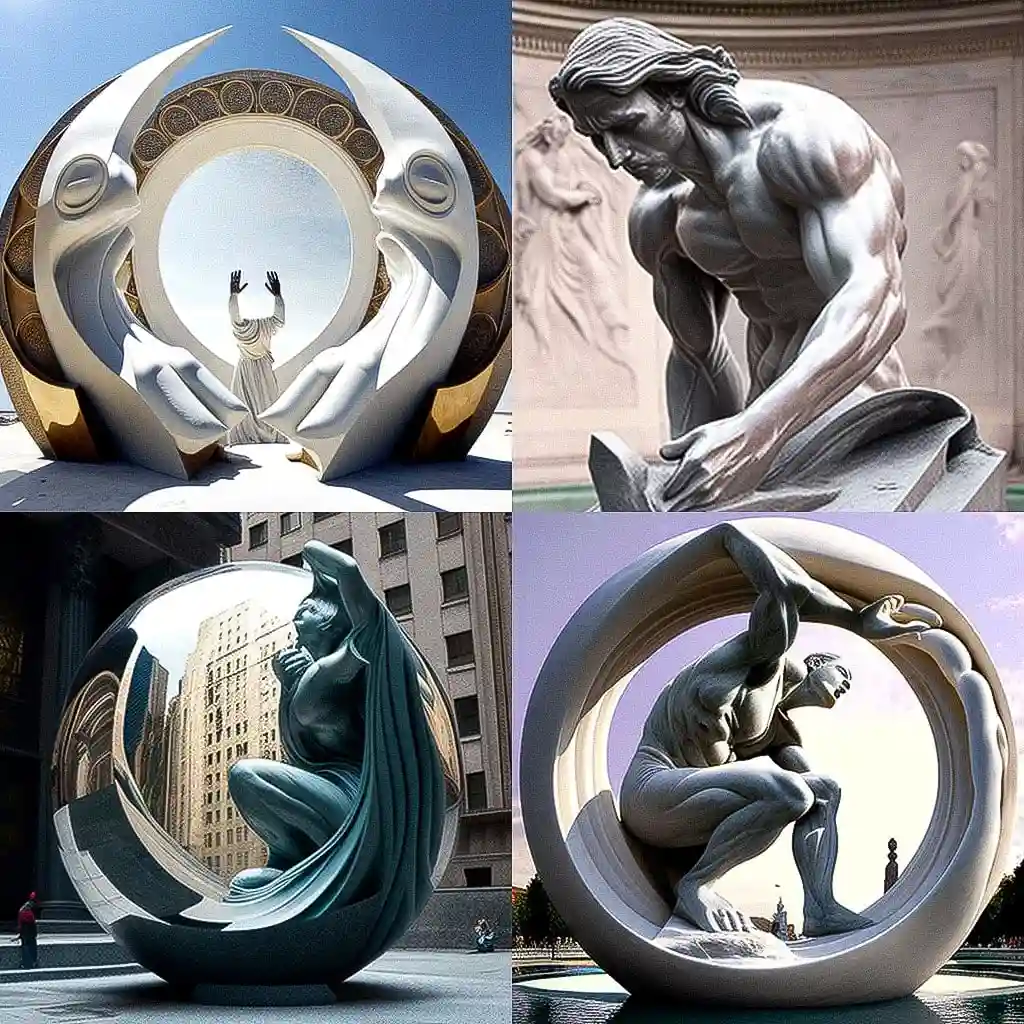 洛伦佐·奎因 lorenzo quinn风格midjourney AI绘画作品 -洛伦佐·奎因 lorenzo quinn风格midjourney AI绘画作品