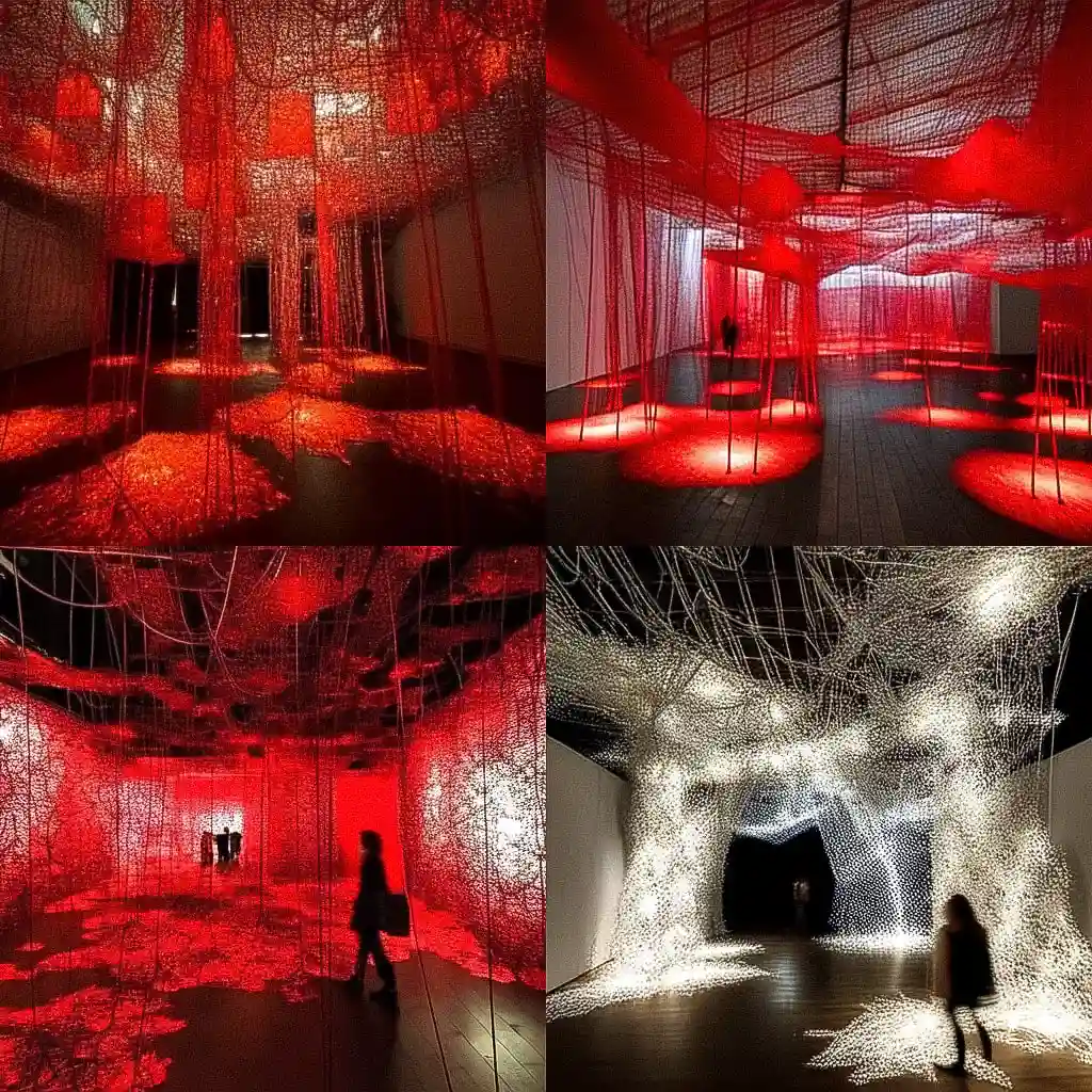 -塩田千春 chiharu shiota风格midjourney AI绘画作品