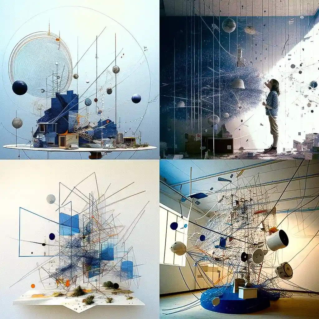 莎拉·斯泽 sarah sze风格midjourney AI绘画作品 -莎拉·斯泽 sarah sze风格midjourney AI绘画作品