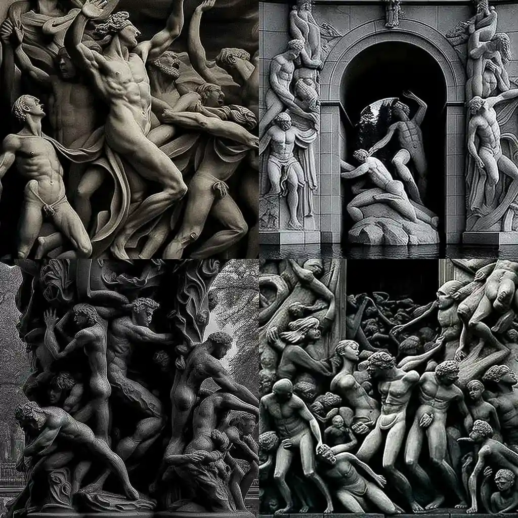 古斯塔夫·维格兰德 gustav vigeland风格midjourney AI绘画作品 -古斯塔夫·维格兰德 gustav vigeland风格midjourney AI绘画作品