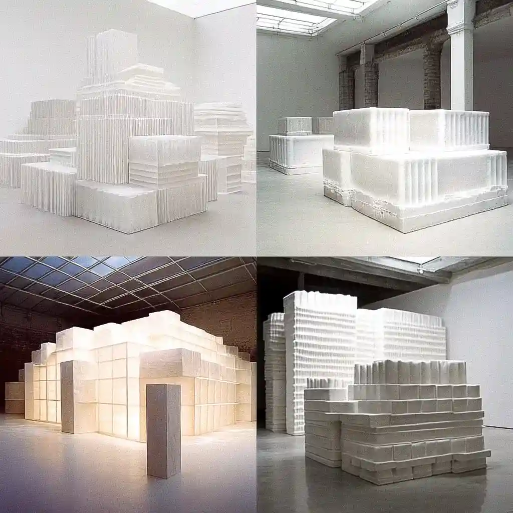 瑞秋·怀特里德 rachel whiteread风格midjourney AI绘画作品 -瑞秋·怀特里德 rachel whiteread风格midjourney AI绘画作品